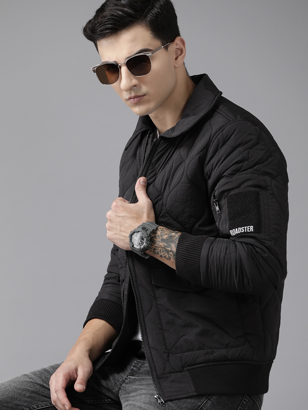 

The Roadster Lifestyle Co. Solid Quilted Jacket, Black