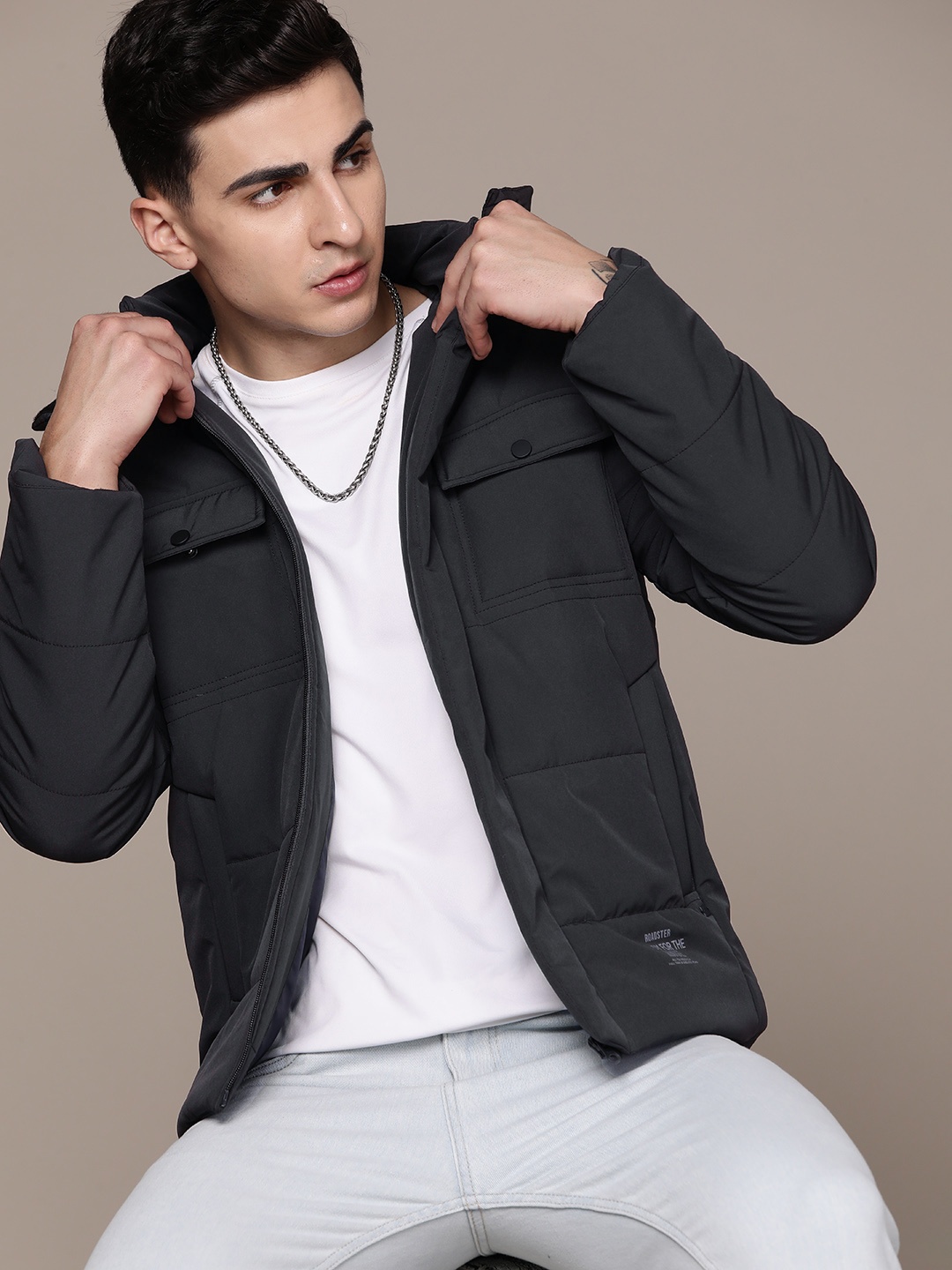 

The Roadster Lifestyle Co. Padded Jacket, Charcoal