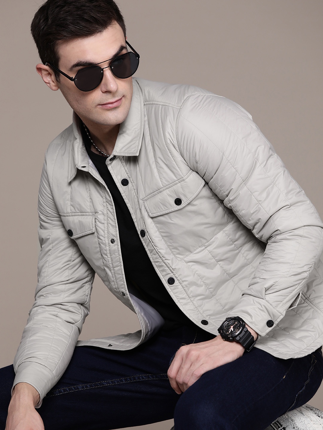 

The Roadster Lifestyle Co. Quilted Jacket With Flap Pockets, Taupe