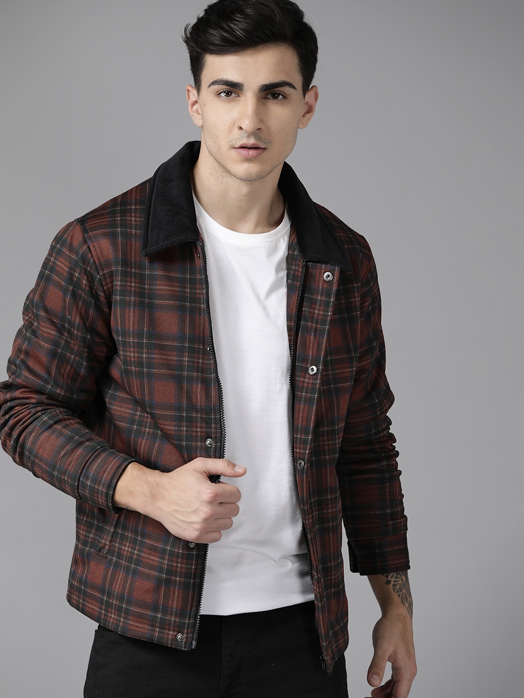 

The Roadster Lifestyle Co. Checked Regular Fit Tailored Jacket, Red