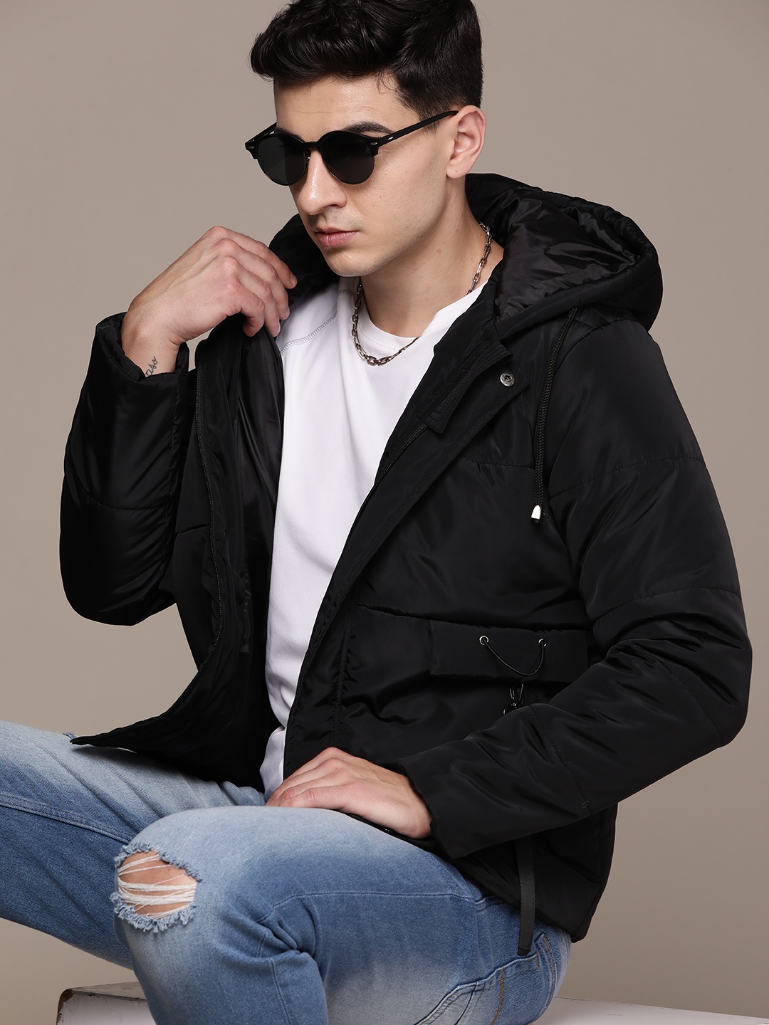 

The Roadster Lifestyle Co. Solid Padded Jacket, Black