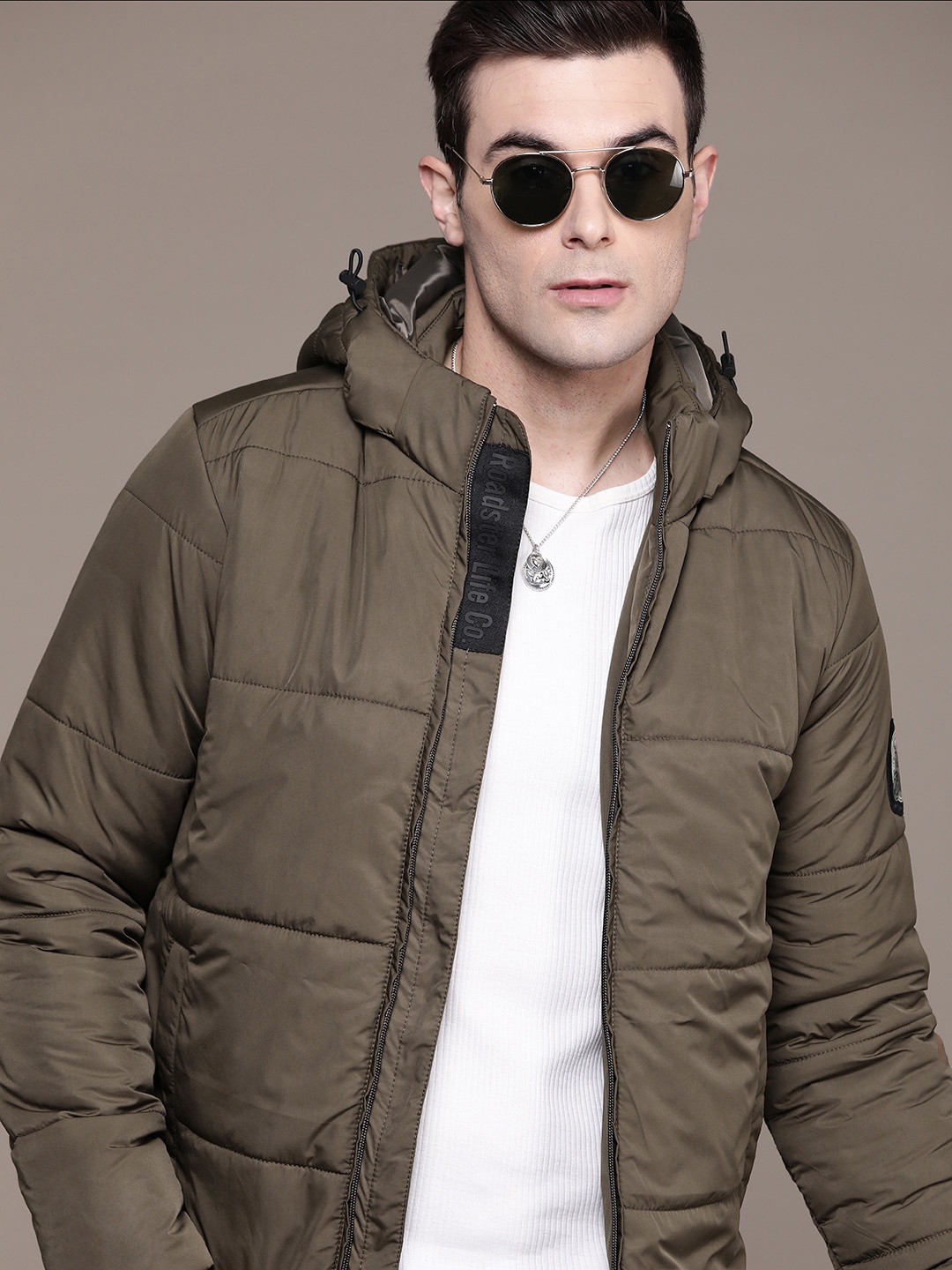 

The Roadster Lifestyle Co. Detachable Hood Padded Jacket, Coffee brown