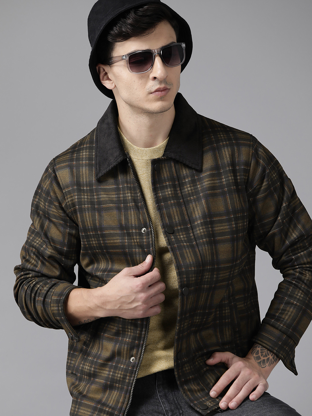 

The Roadster Lifestyle Co. Checked Tailored Jacket, Olive