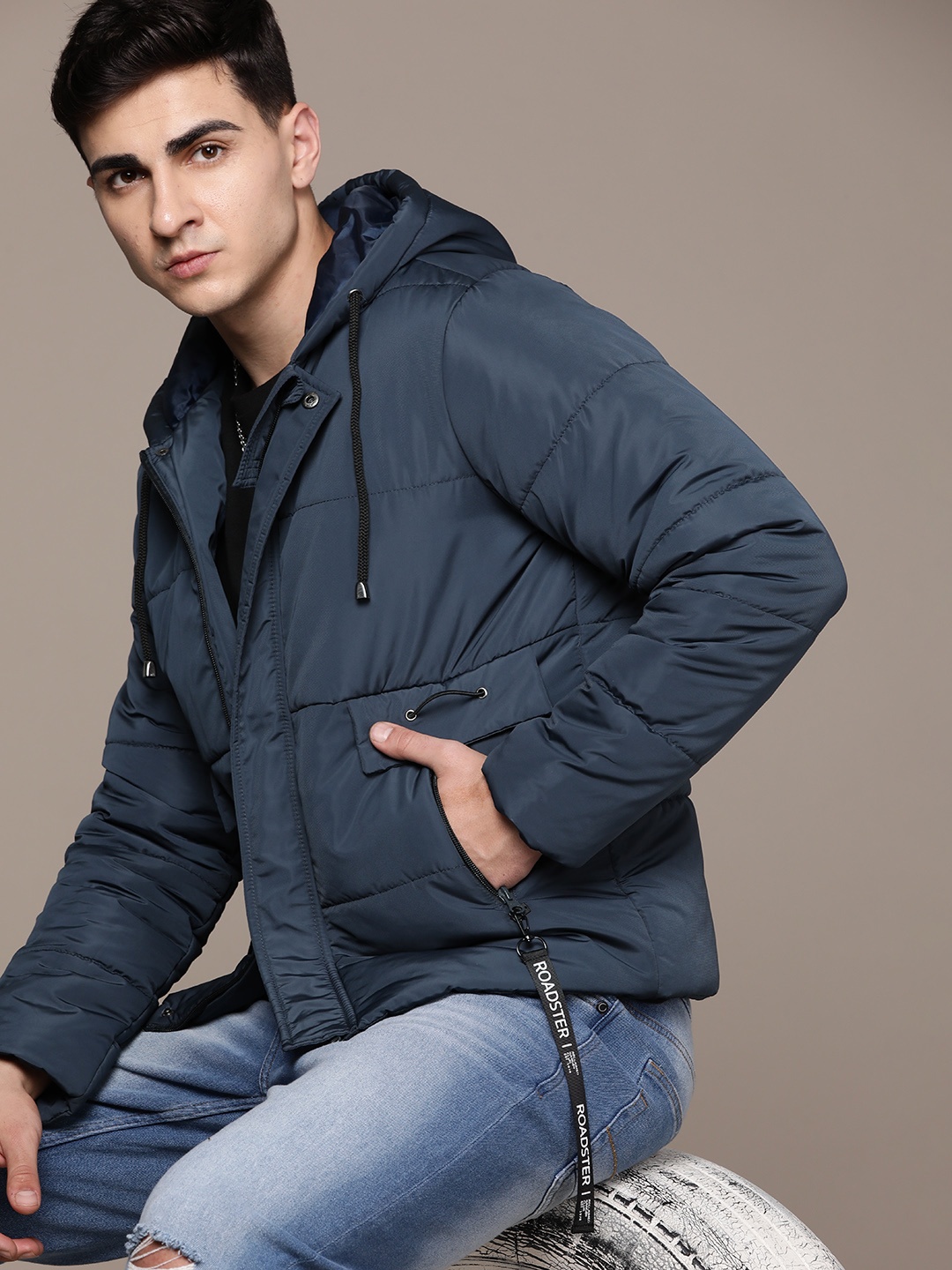 

The Roadster Lifestyle Co. Solid Padded Jacket, Navy blue
