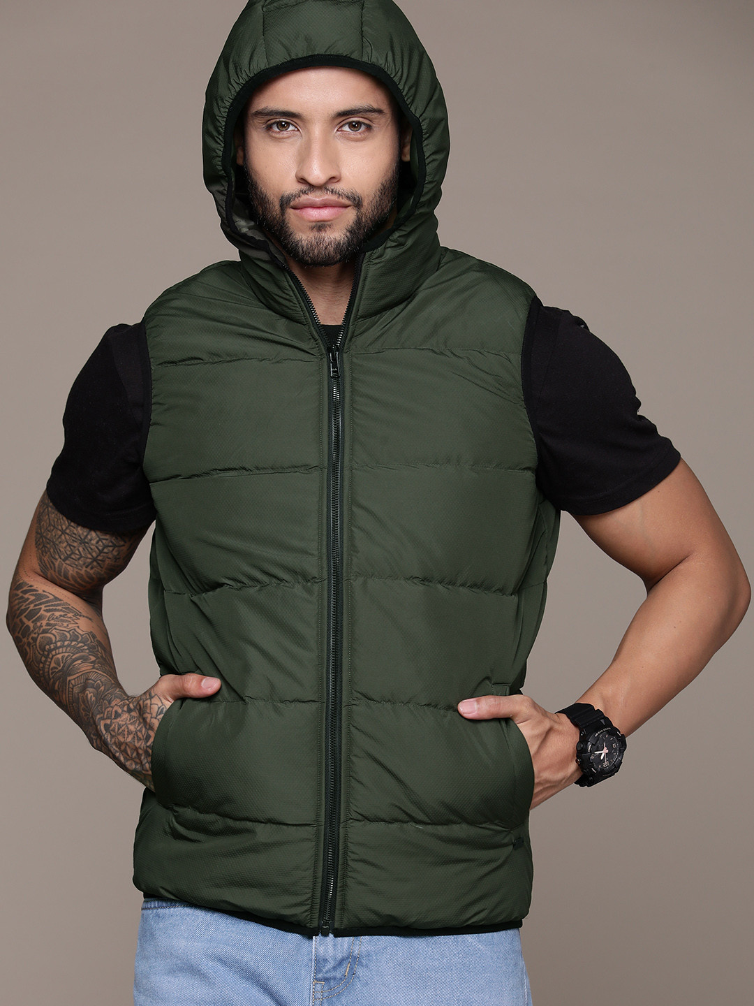 

The Roadster Lifestyle Co. Hooded Padded Jacket, Olive