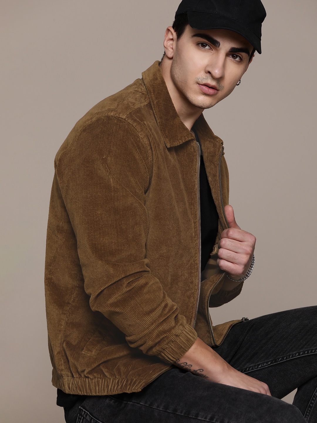 

The Roadster Lifestyle Co. Corduroy Bomber Jacket, Brown