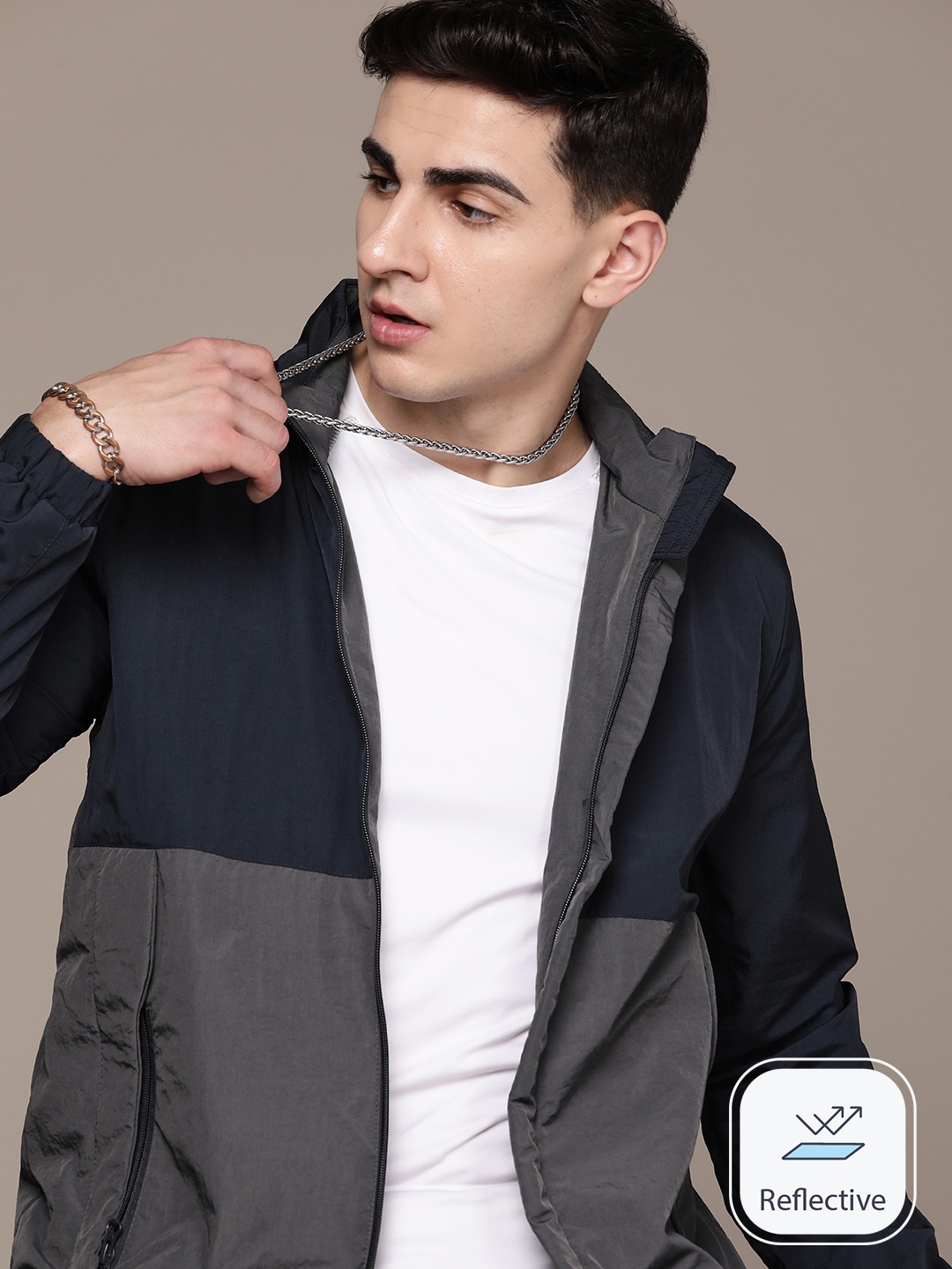 

The Roadster Lifestyle Co. Colourblocked Tailored Jacket, Navy blue