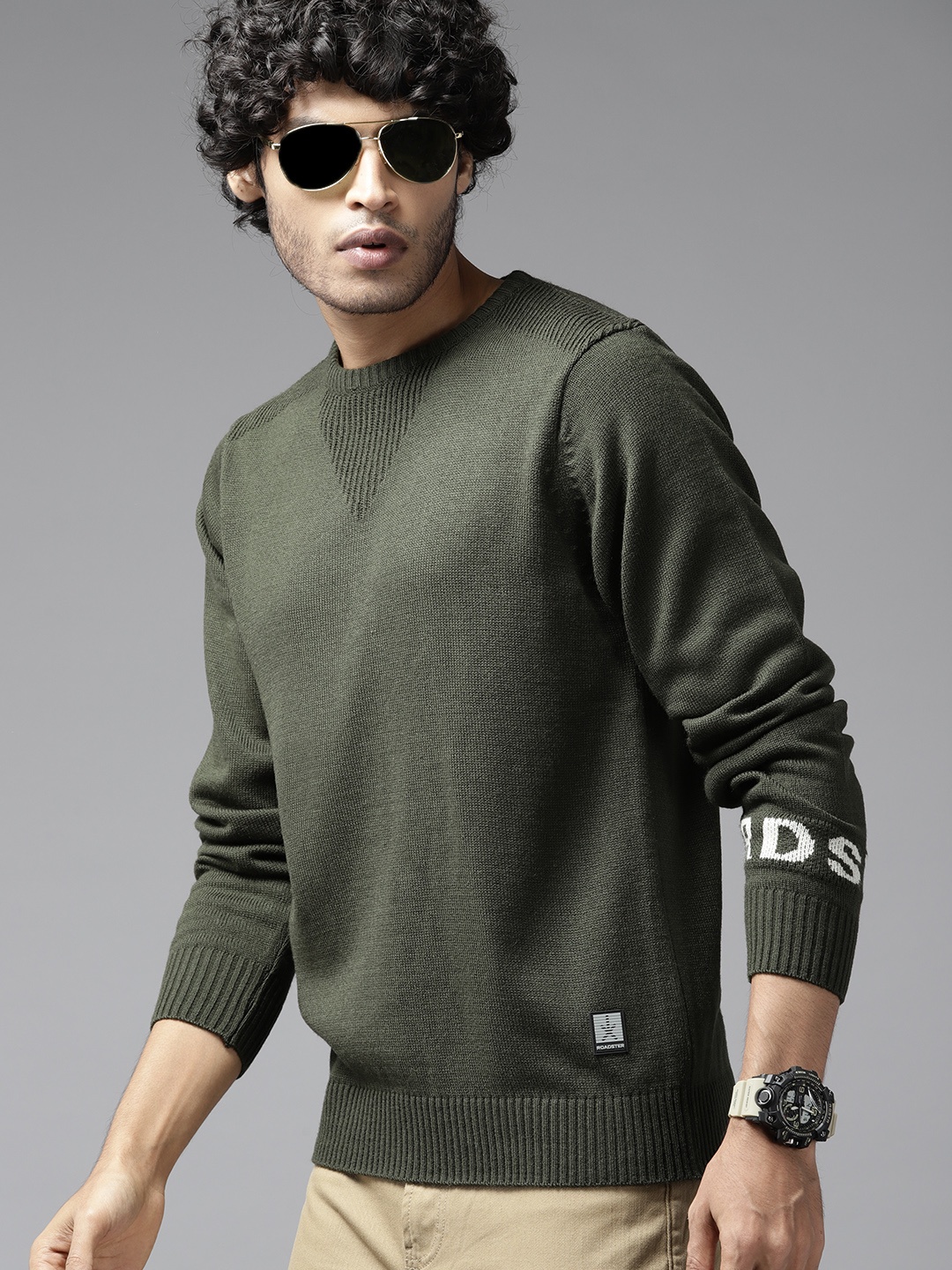 

The Roadster Lifestyle Co. Typography Detail Acrylic Pullover, Olive