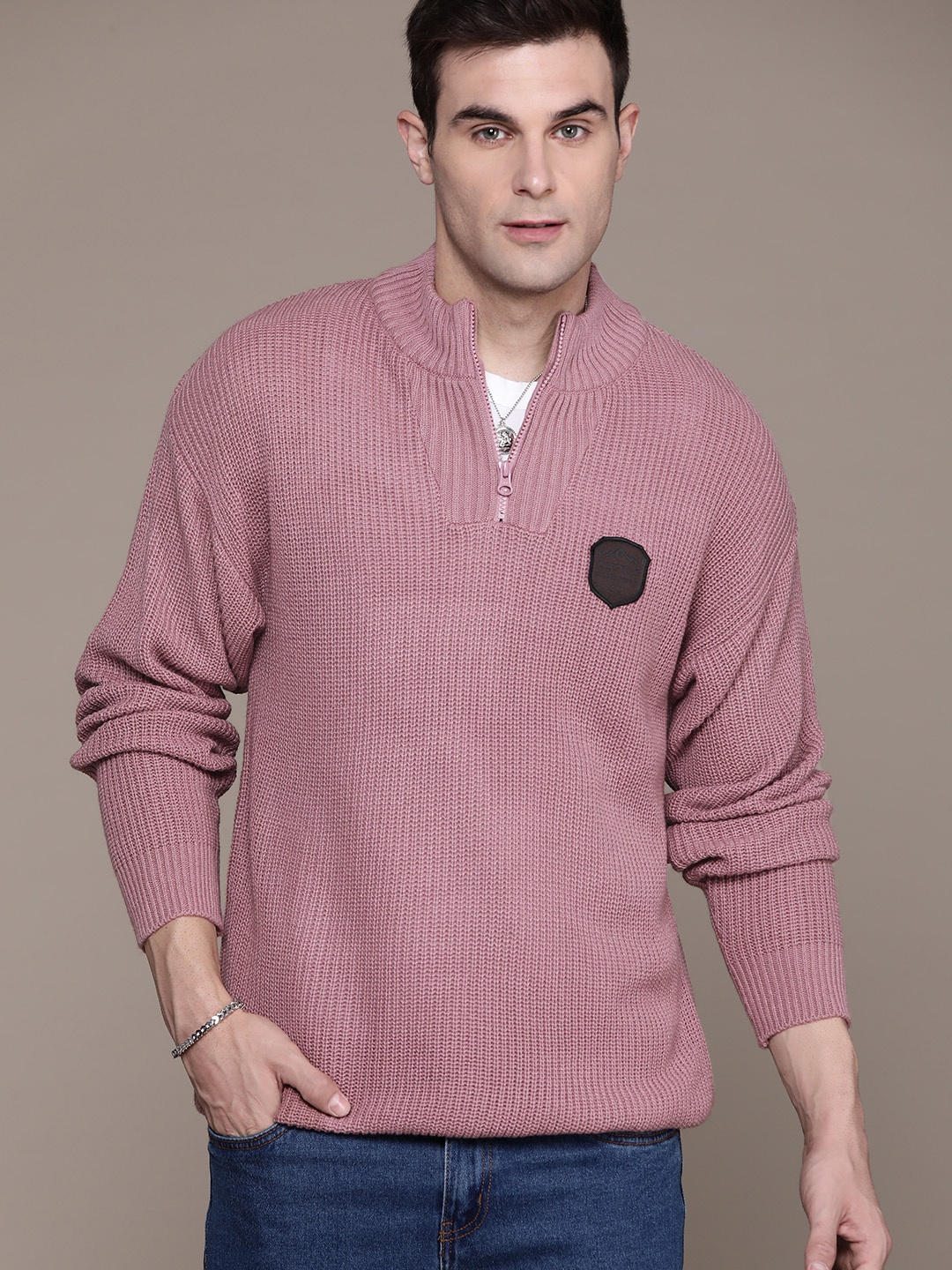

The Roadster Lifestyle Co. Mock Collar Half Zipper Pullover, Mauve