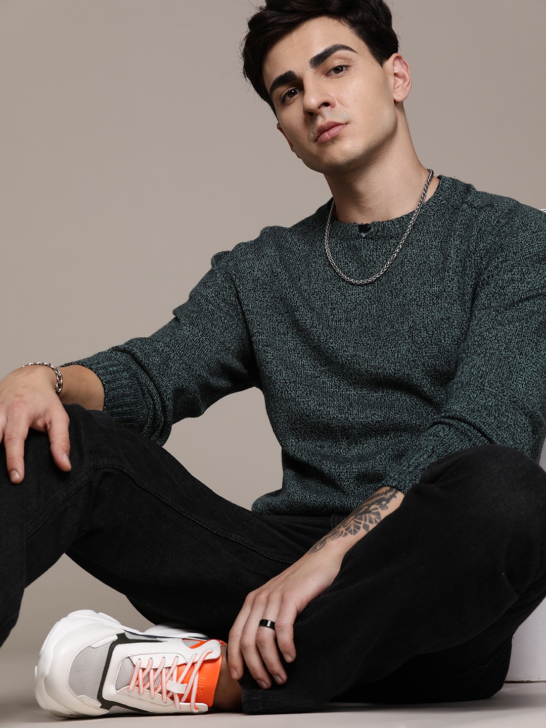 

The Roadster Lifestyle Co. Melange Acrylic Pullover, Sea green