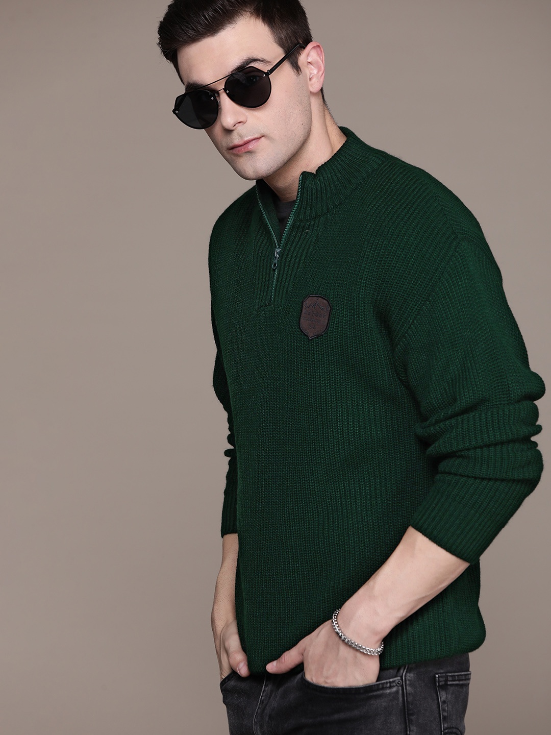 

The Roadster Lifestyle Co. Acrylic Ribbed Pullover, Green