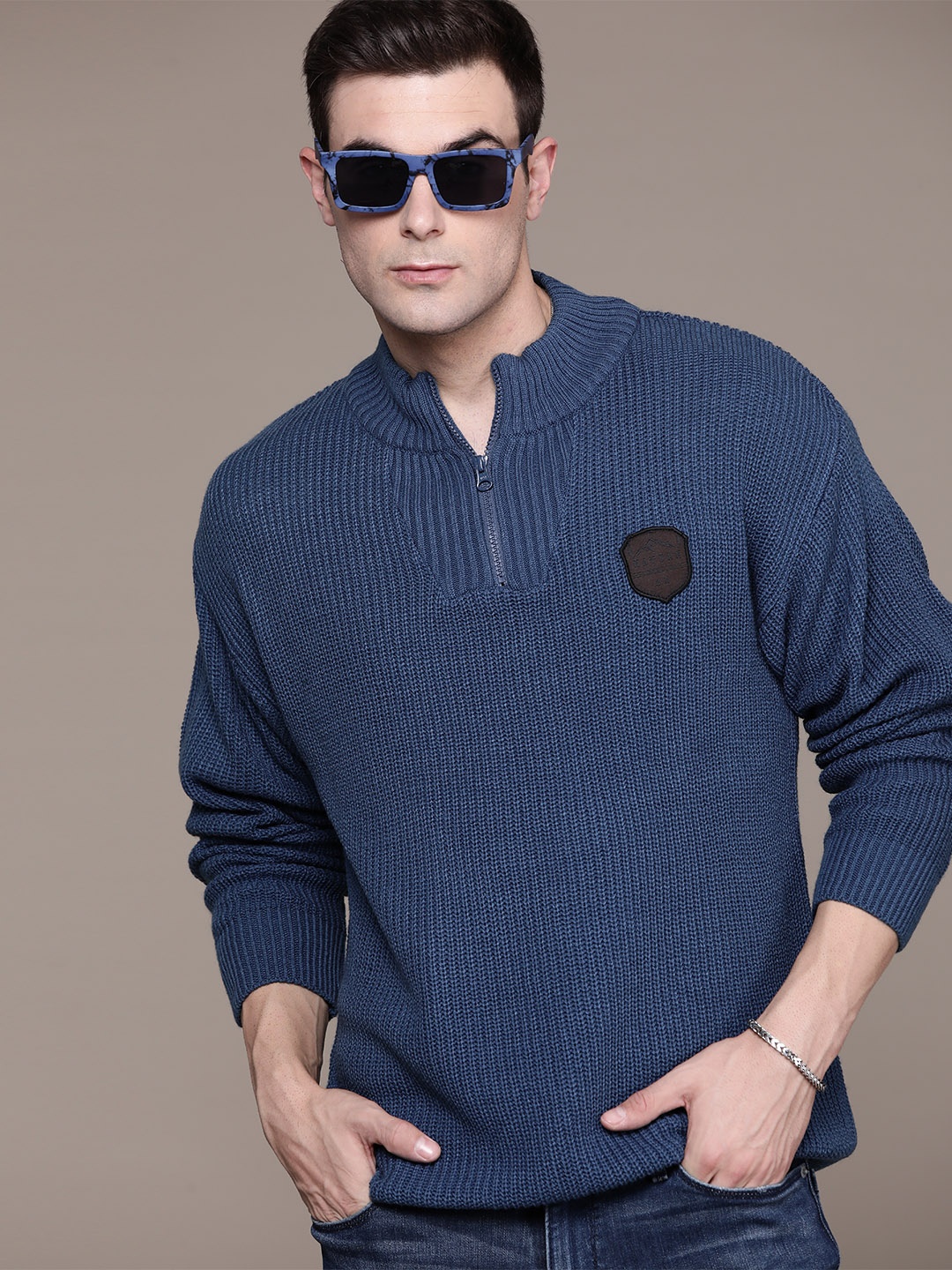 

The Roadster Lifestyle Co. Acrylic Ribbed Pullover, Blue
