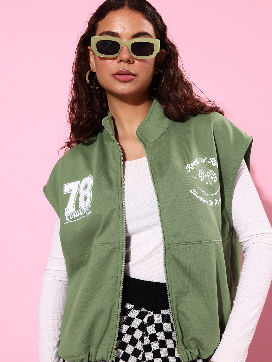 

The Roadster Life Co. Mock Neck Printed Sweatshirt, Green