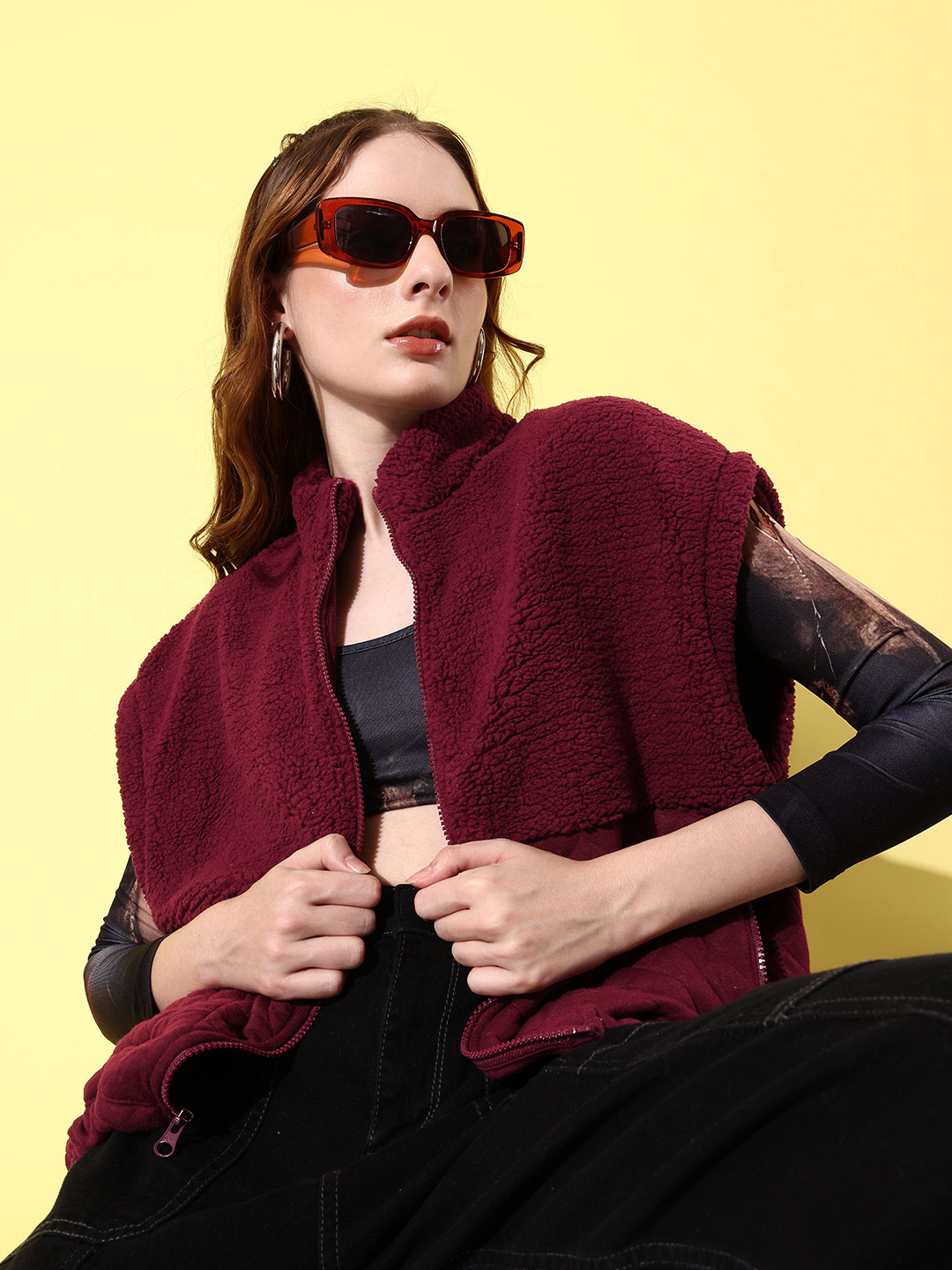 

The Roadster Life Co. Hooded Sleeveless Sweatshirt, Maroon