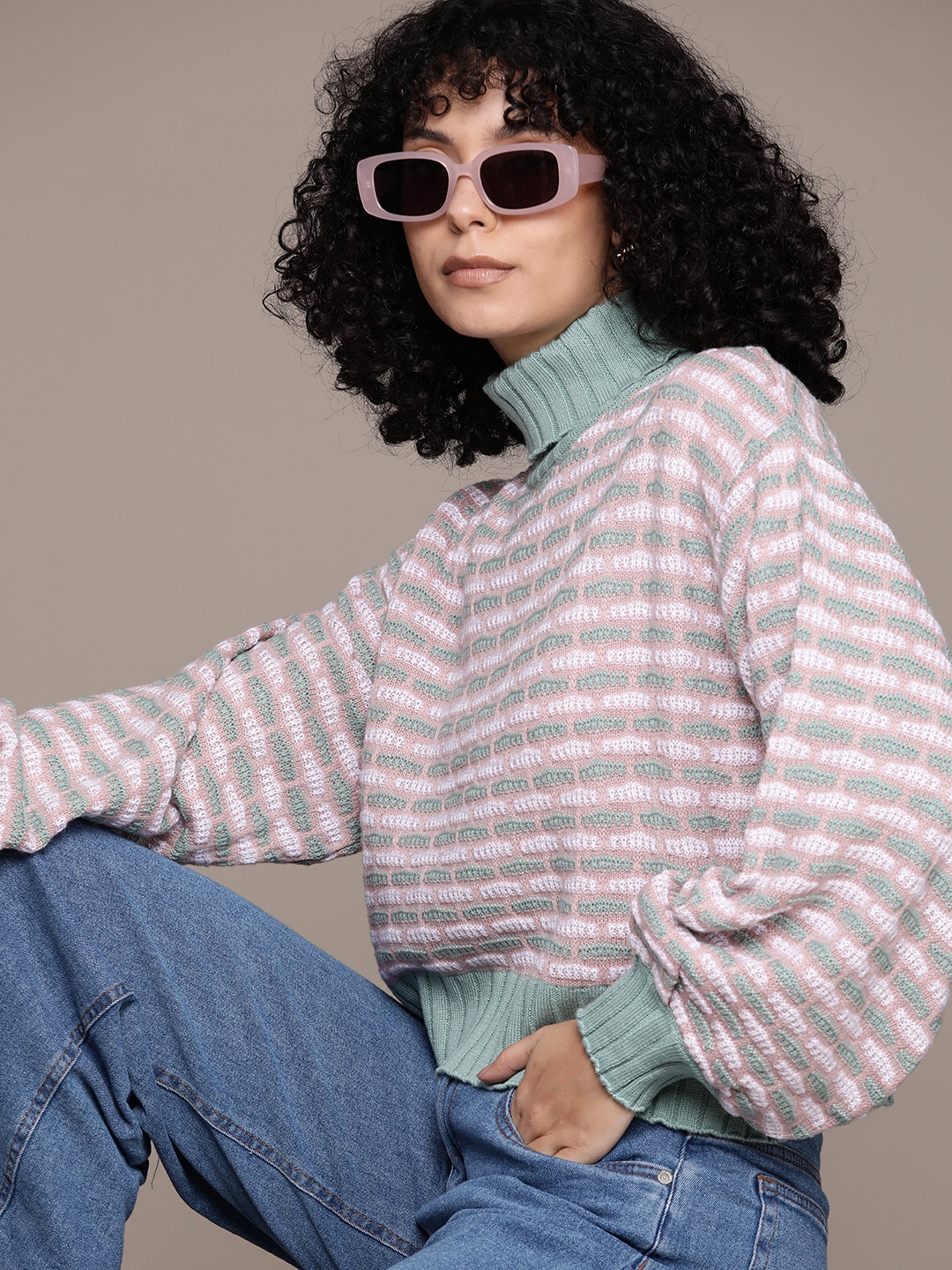 

The Roadster Lifestyle Co. Self Design Acrylic Pullover, Pink