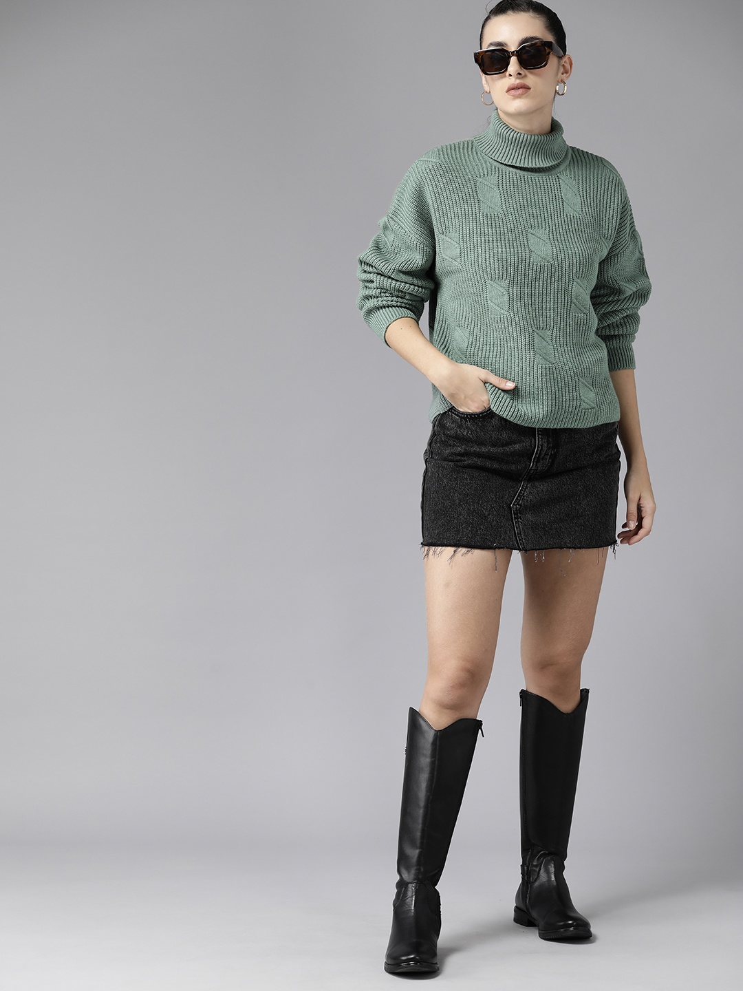 

The Roadster Lifestyle Co. Acrylic Ribbed Pullover, Green