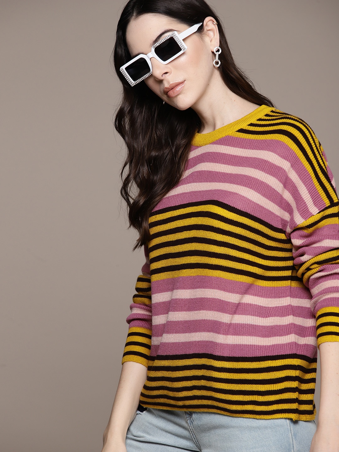 

The Roadster Lifestyle Co. Striped Pullover, Yellow