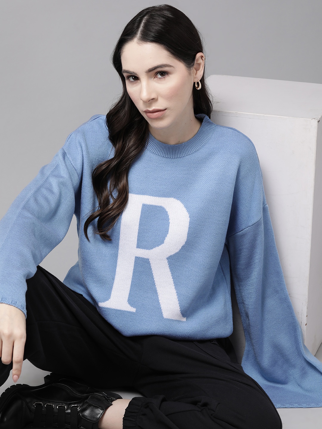 

The Roadster Lifestyle Co. Typography Acrylic Pullover, Blue