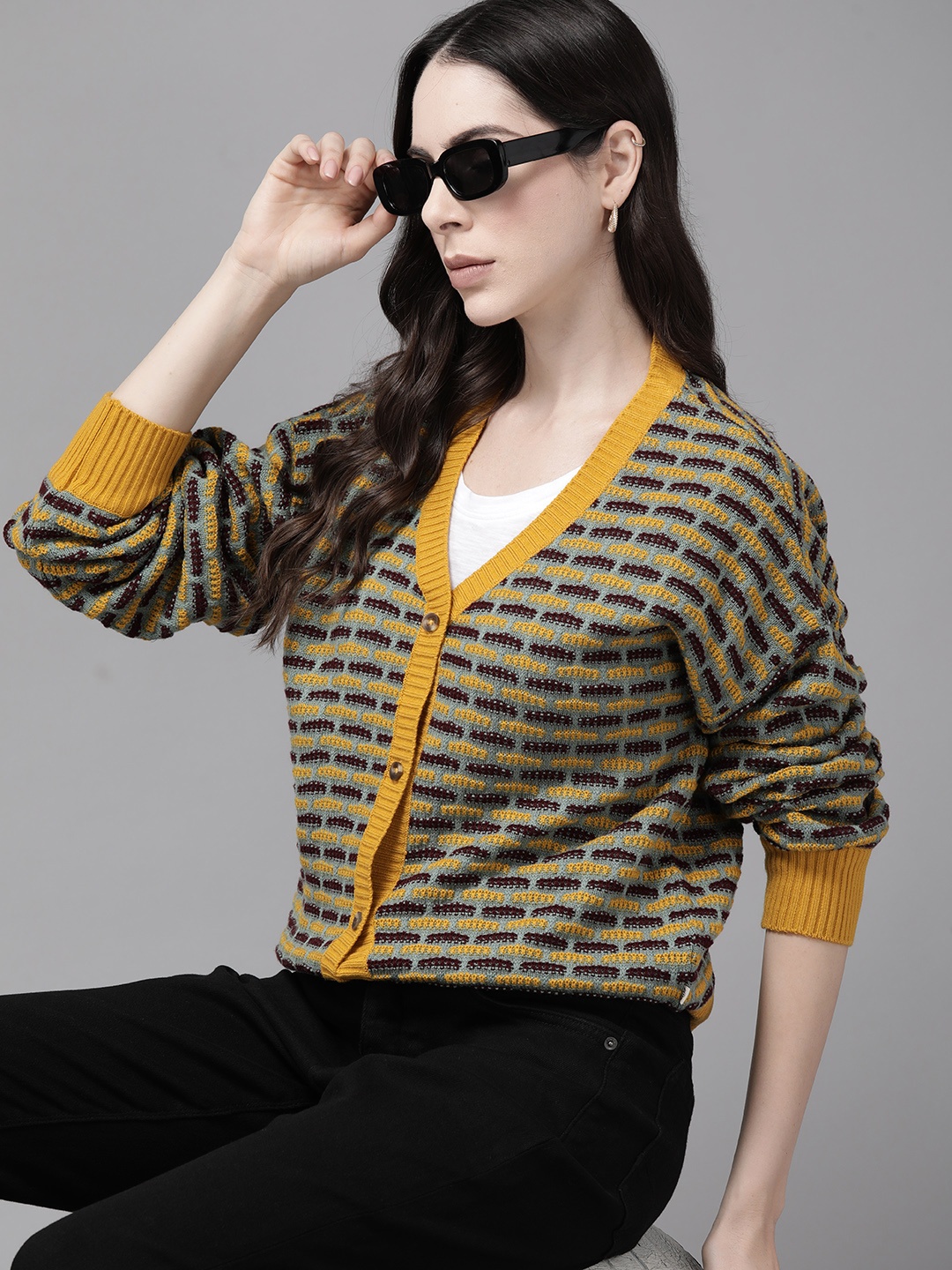 

The Roadster Lifestyle Co. Striped Acrylic Pullover, Green