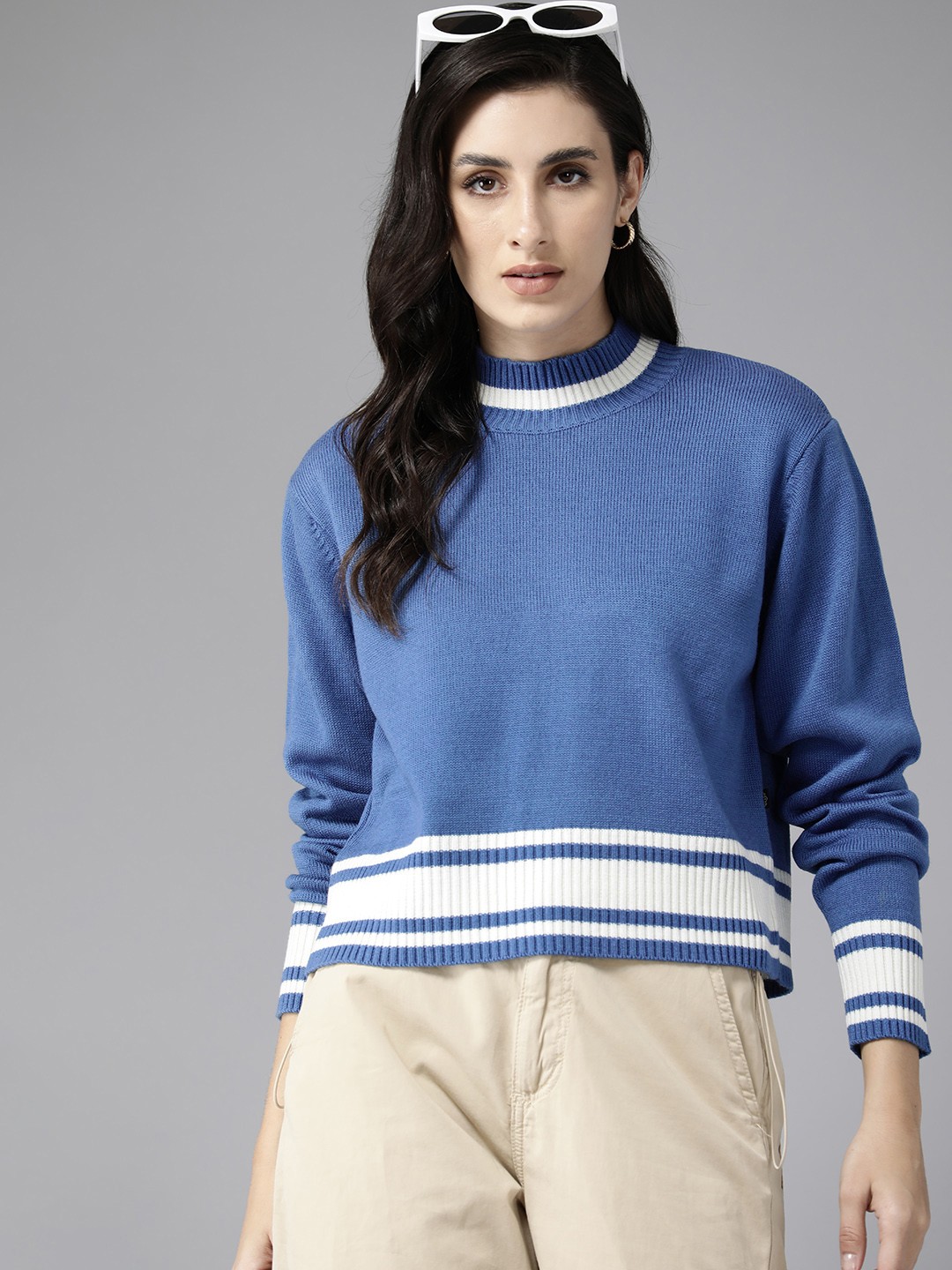 

The Roadster Lifestyle Co. Solid Acrylic Pullover, Blue