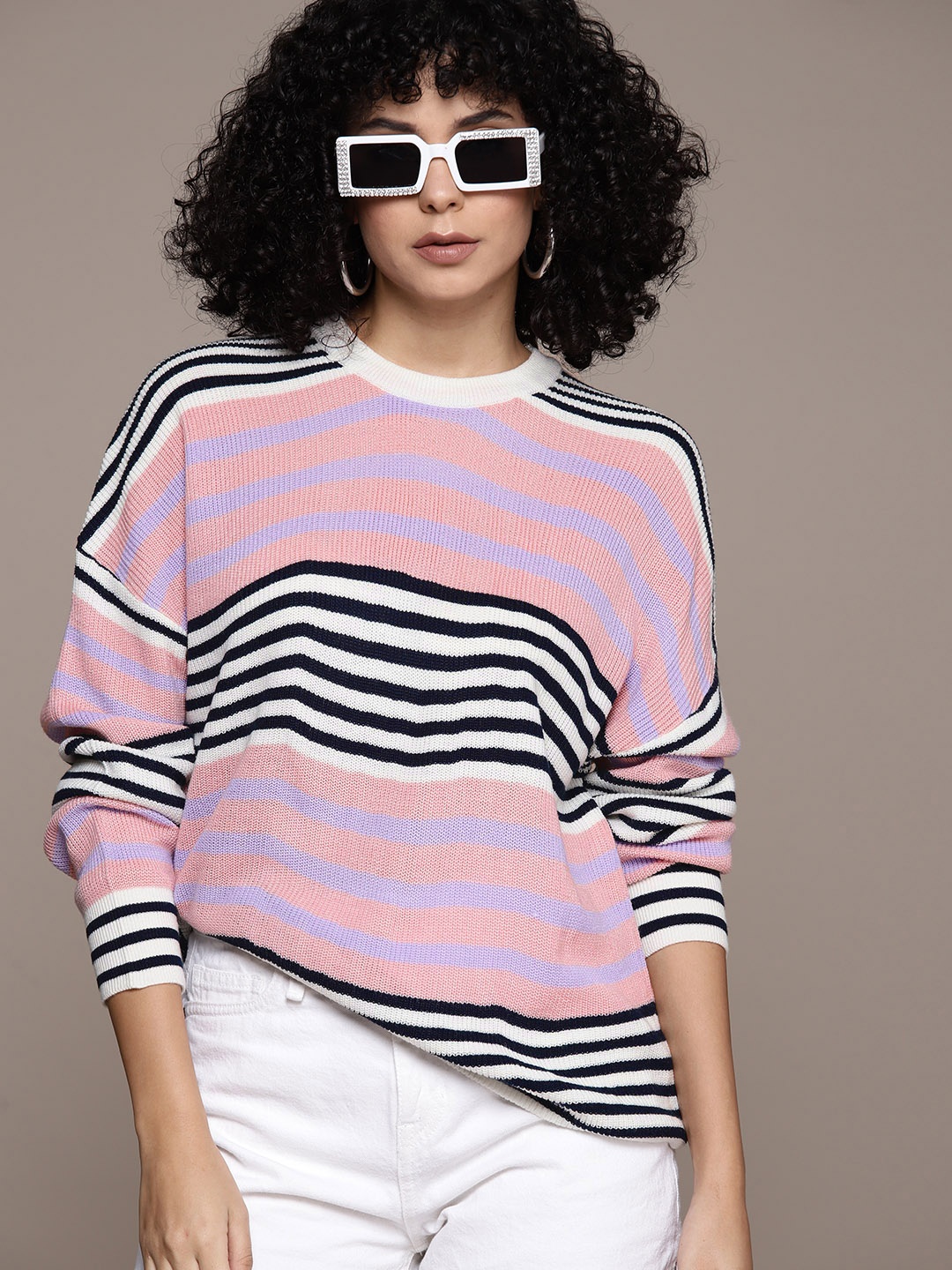 

The Roadster Lifestyle Co. Striped Pullover, Pink