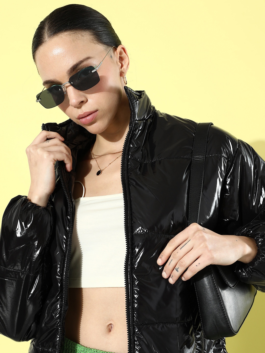

The Roadster Life Co. October Fascination Infatuation Sleeve Show Puffer Jacket, Black