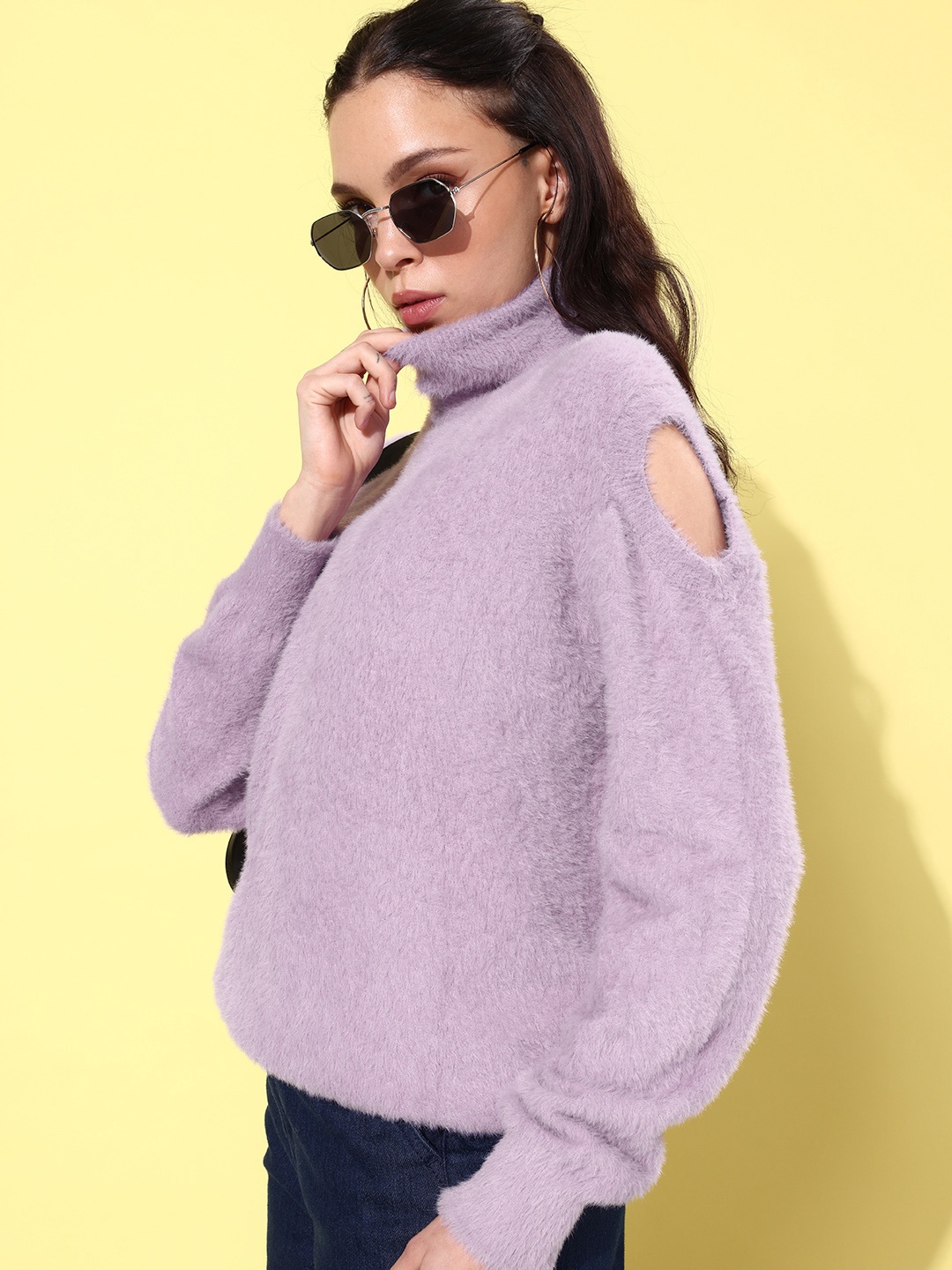 

The Roadster Life Co. Turtle Neck Knitted Pullover Sweater, Lavender