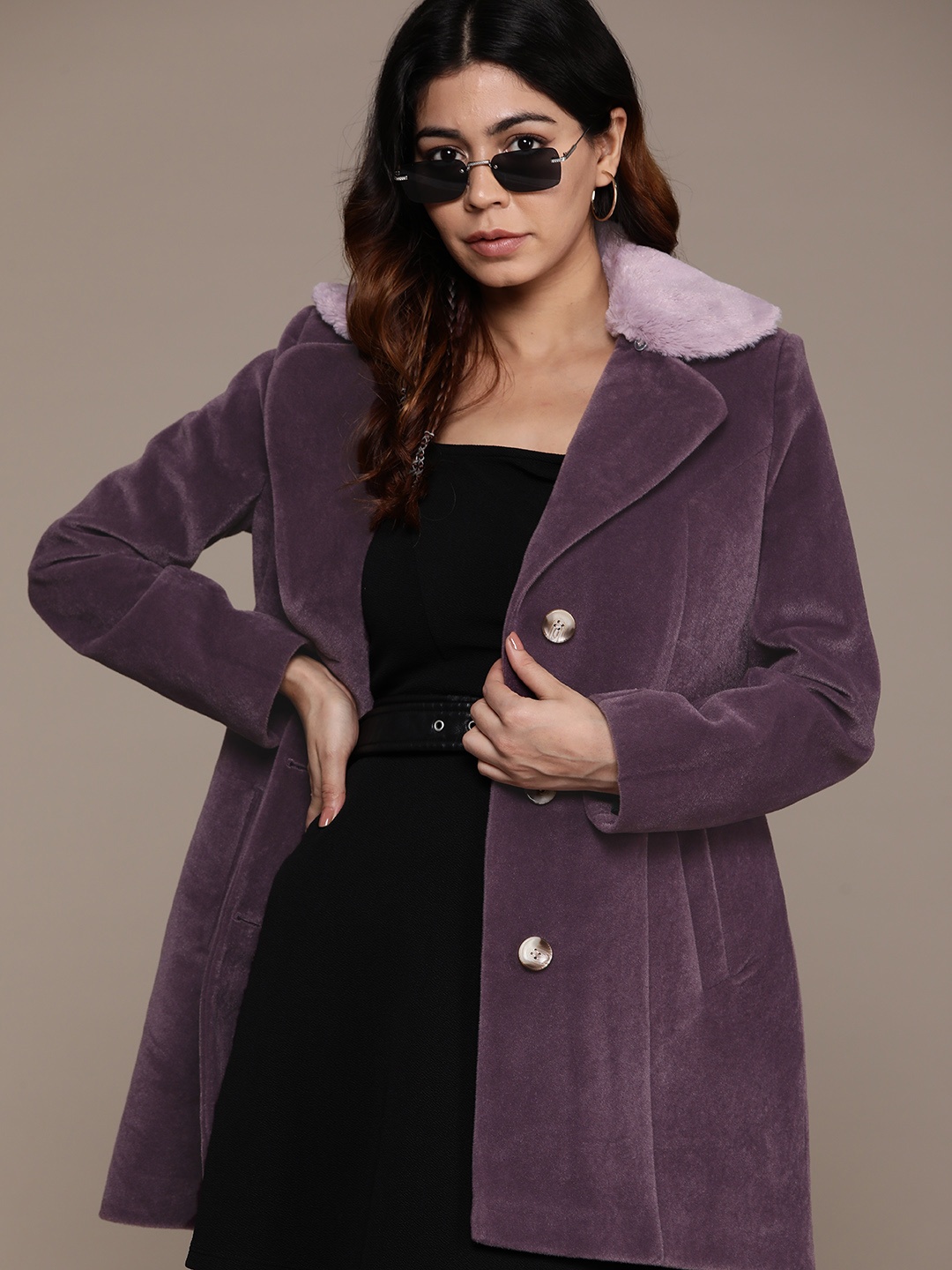 

The Roadster Lifestyle Co. Longline Overcoat, Purple