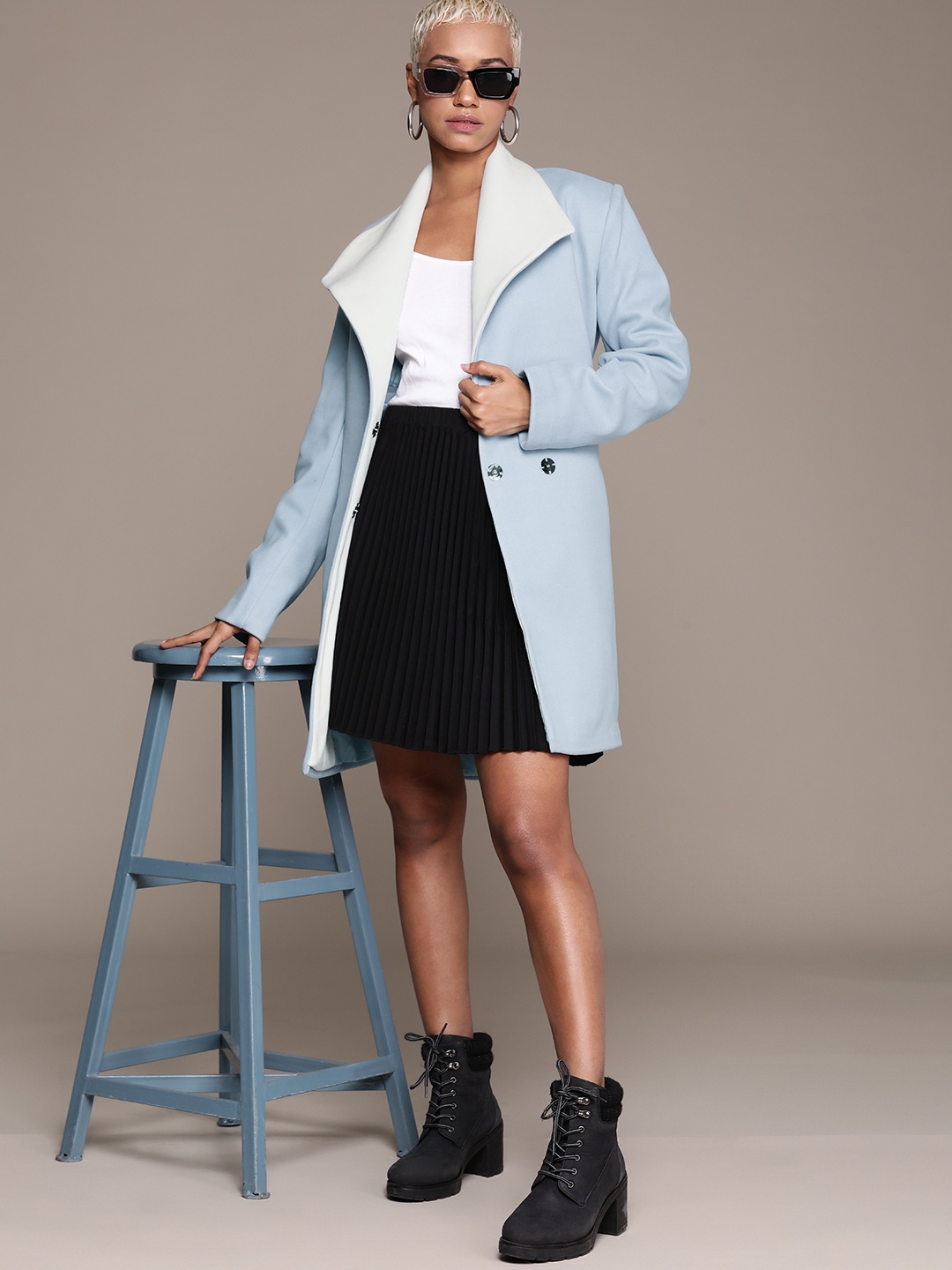 

The Roadster Lifestyle Co. Tie-Up Belt Overcoat, Blue