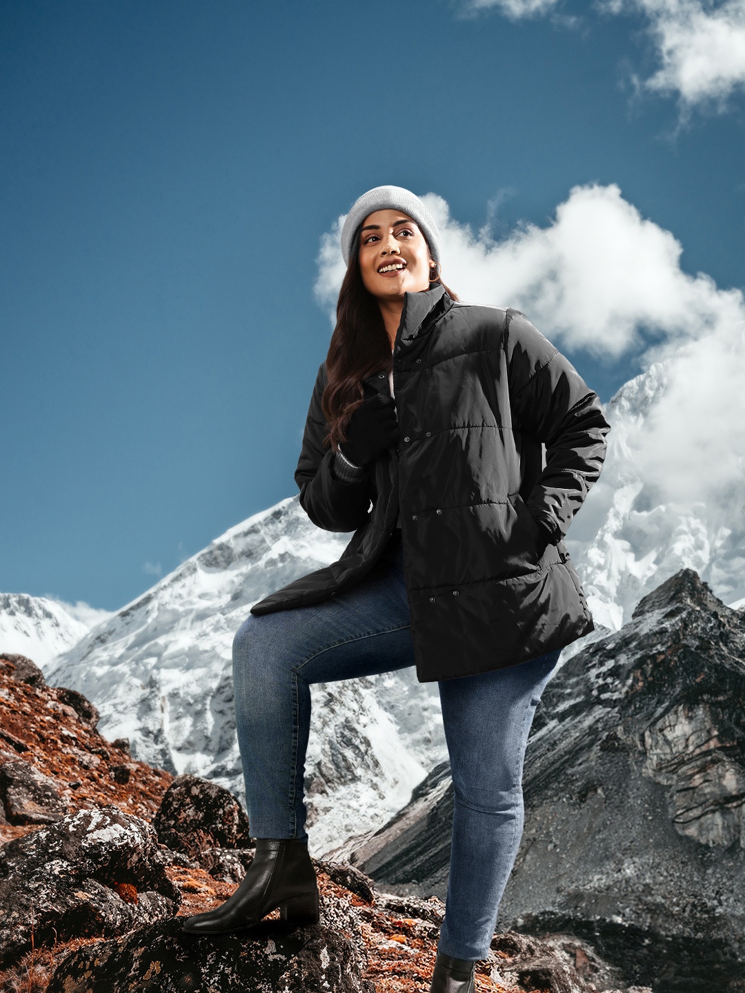 

Sztori Plus Size Padded Jacket, Black