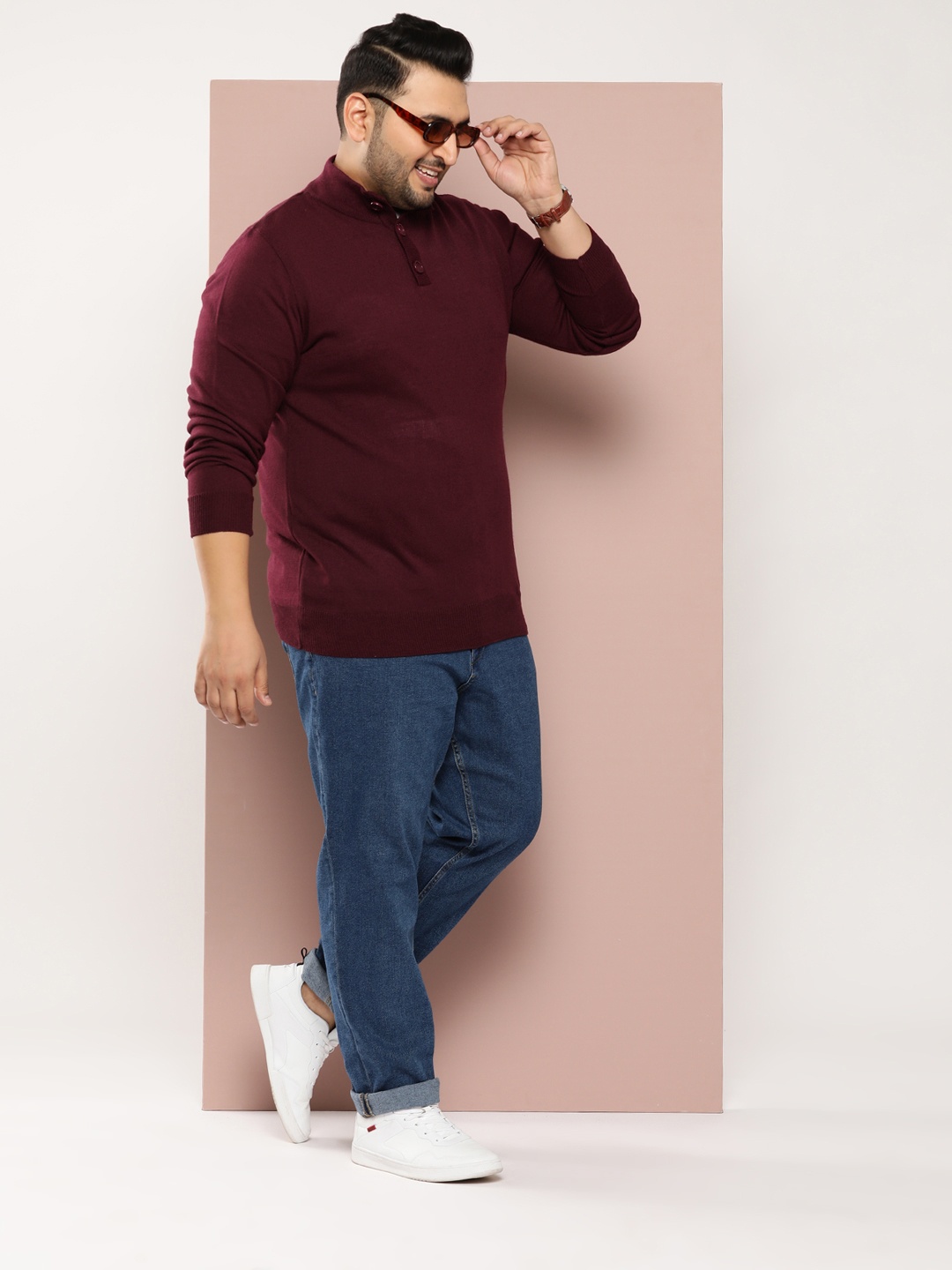 

Sztori Men Plus Size Acrylic Pullover, Maroon