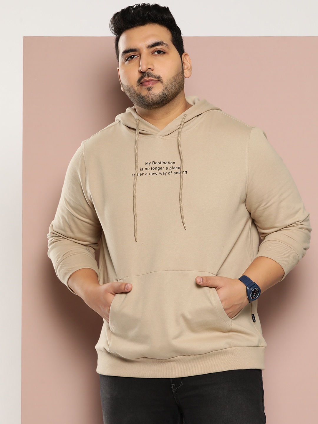 

Sztori Plus Size Hooded Sweatshirt, Beige