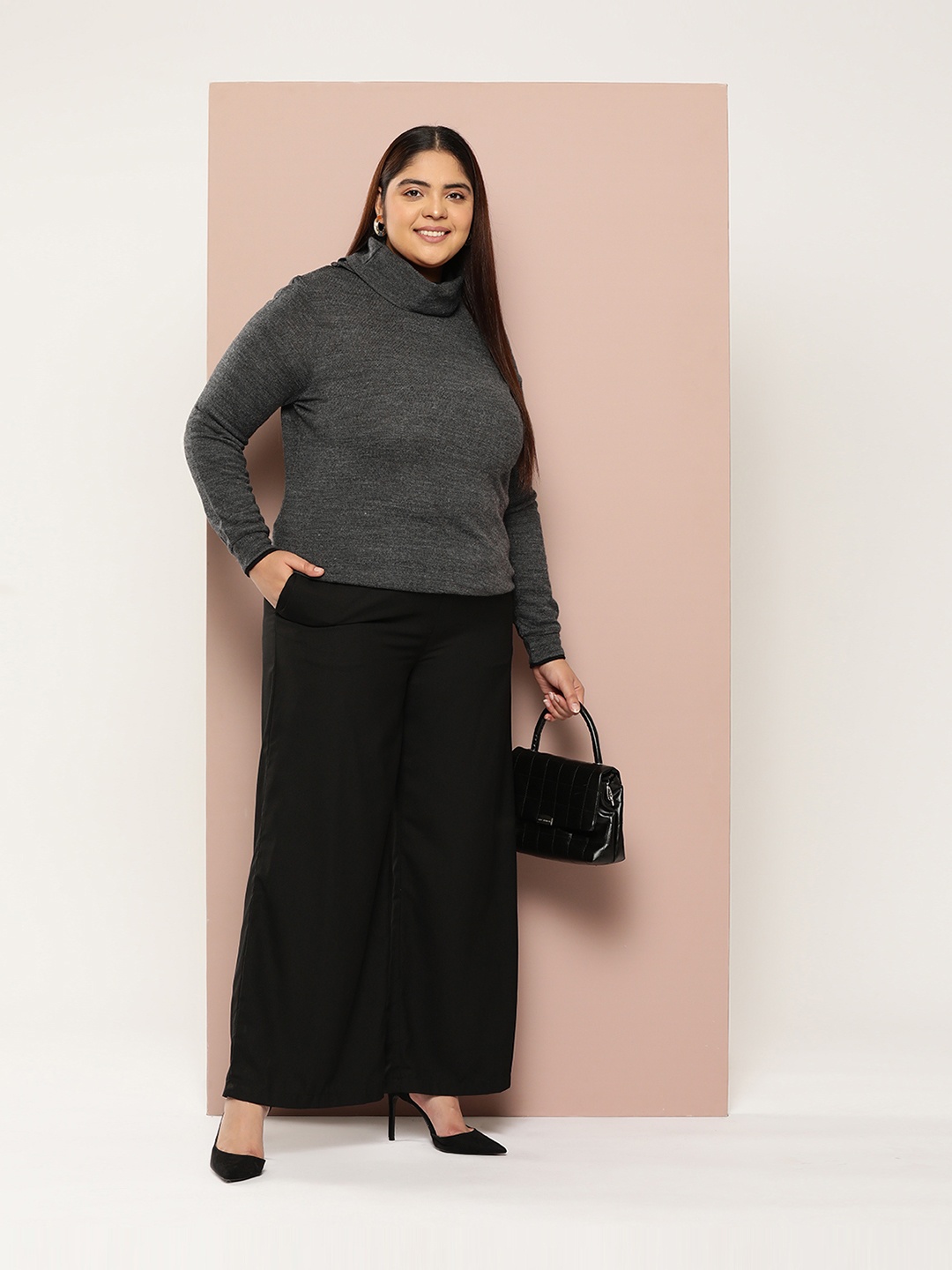 

Sztori Plus Size Turtle Neck Pullover, Charcoal