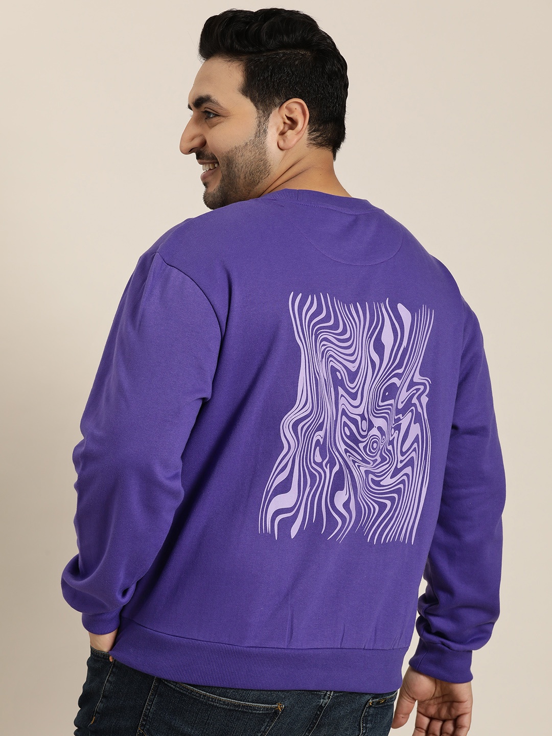 

Sztori Plus Size Printed Sweatshirt, Purple