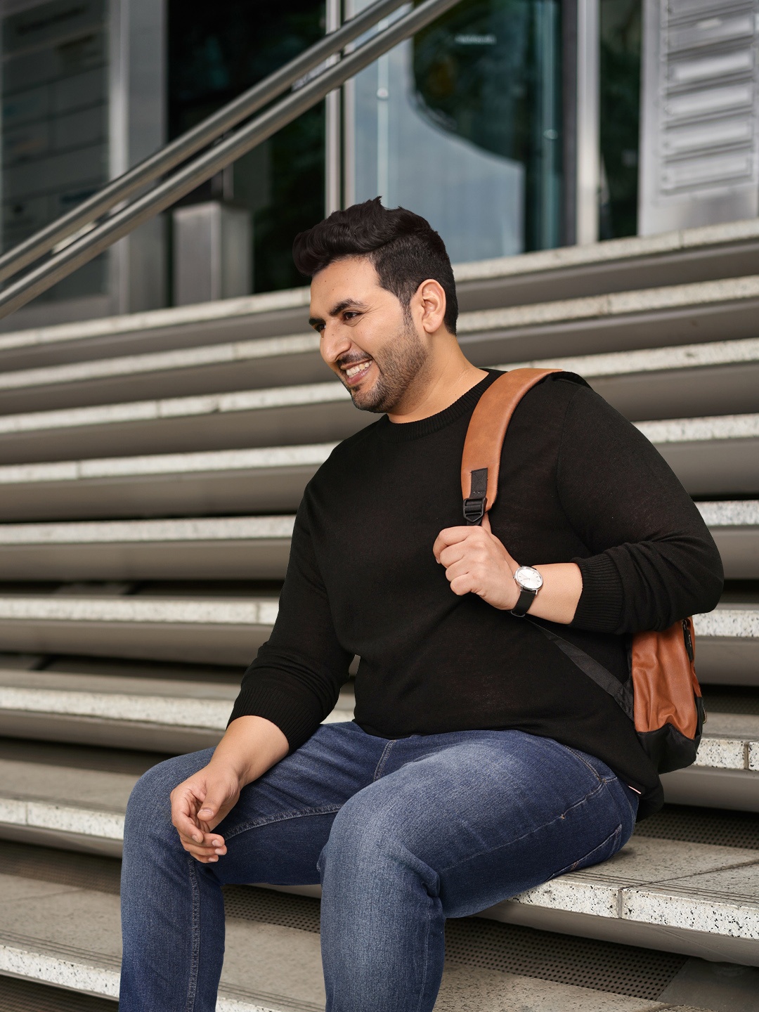 Sztori Plus Size Solid Pullover, Black