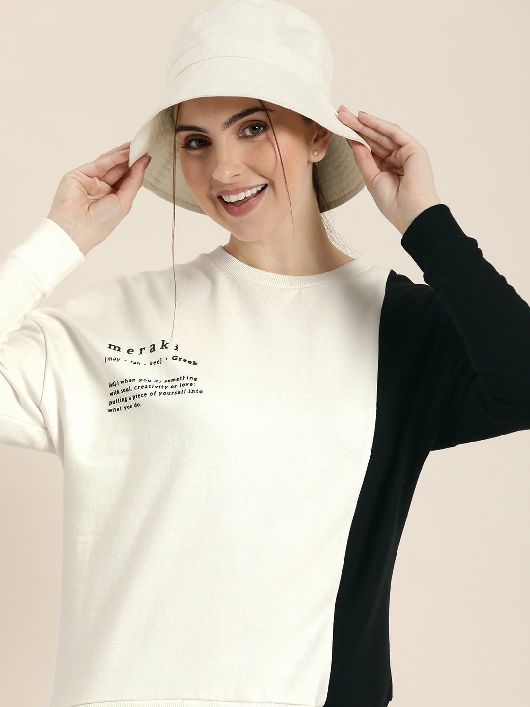 

HERE&NOW Printed Pure Cotton Sweatshirt, White