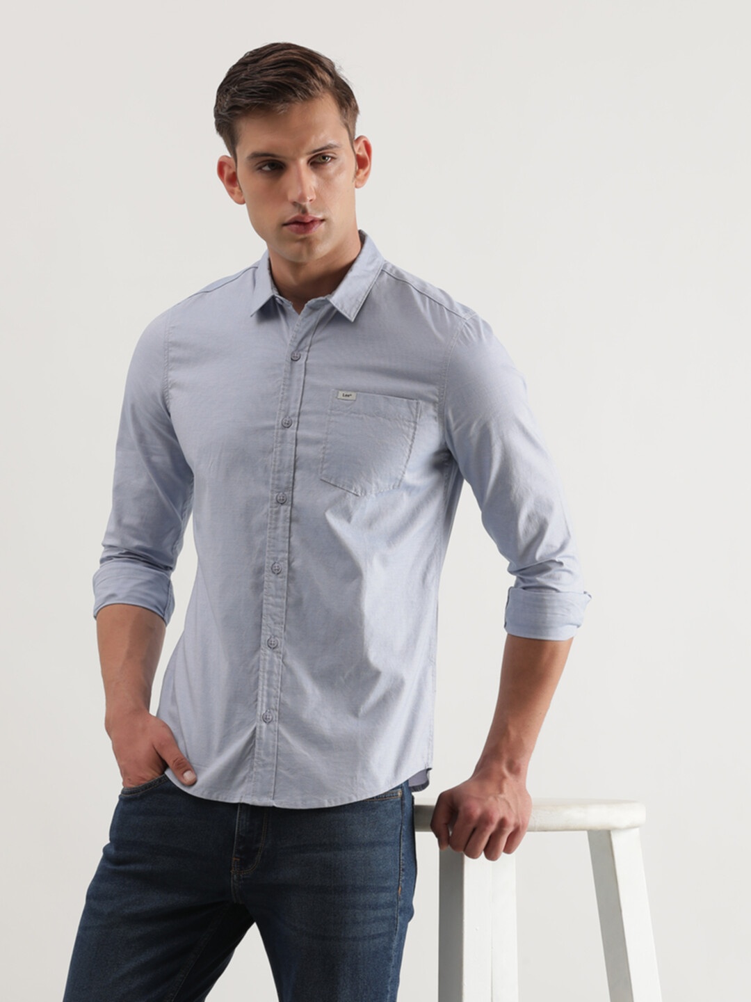 

Lee Slim Fit Pure Cotton Casual Shirt, Blue