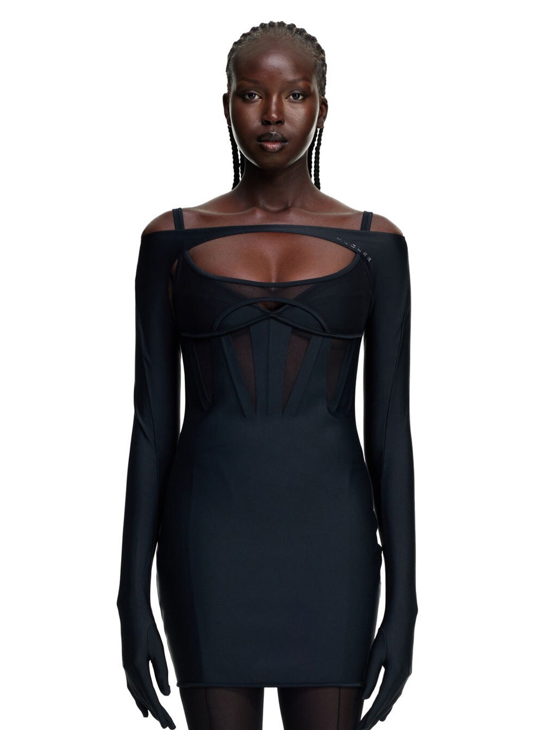 

H&M Corset-Style Mini Dress, Black