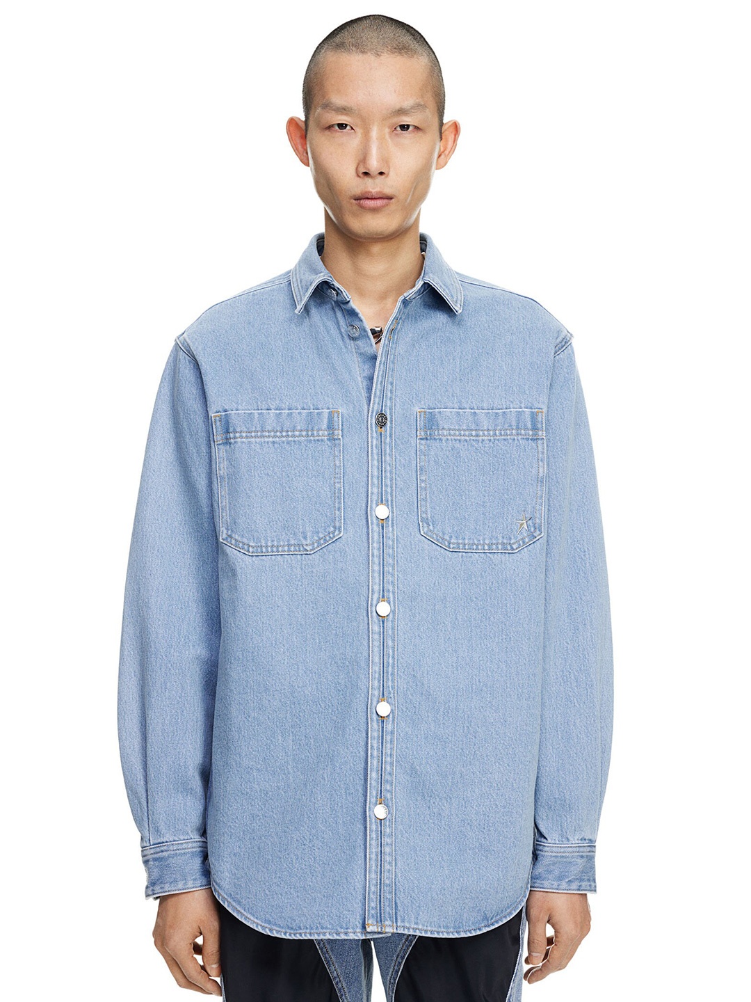 

H&M Men Denim Shirt, Blue