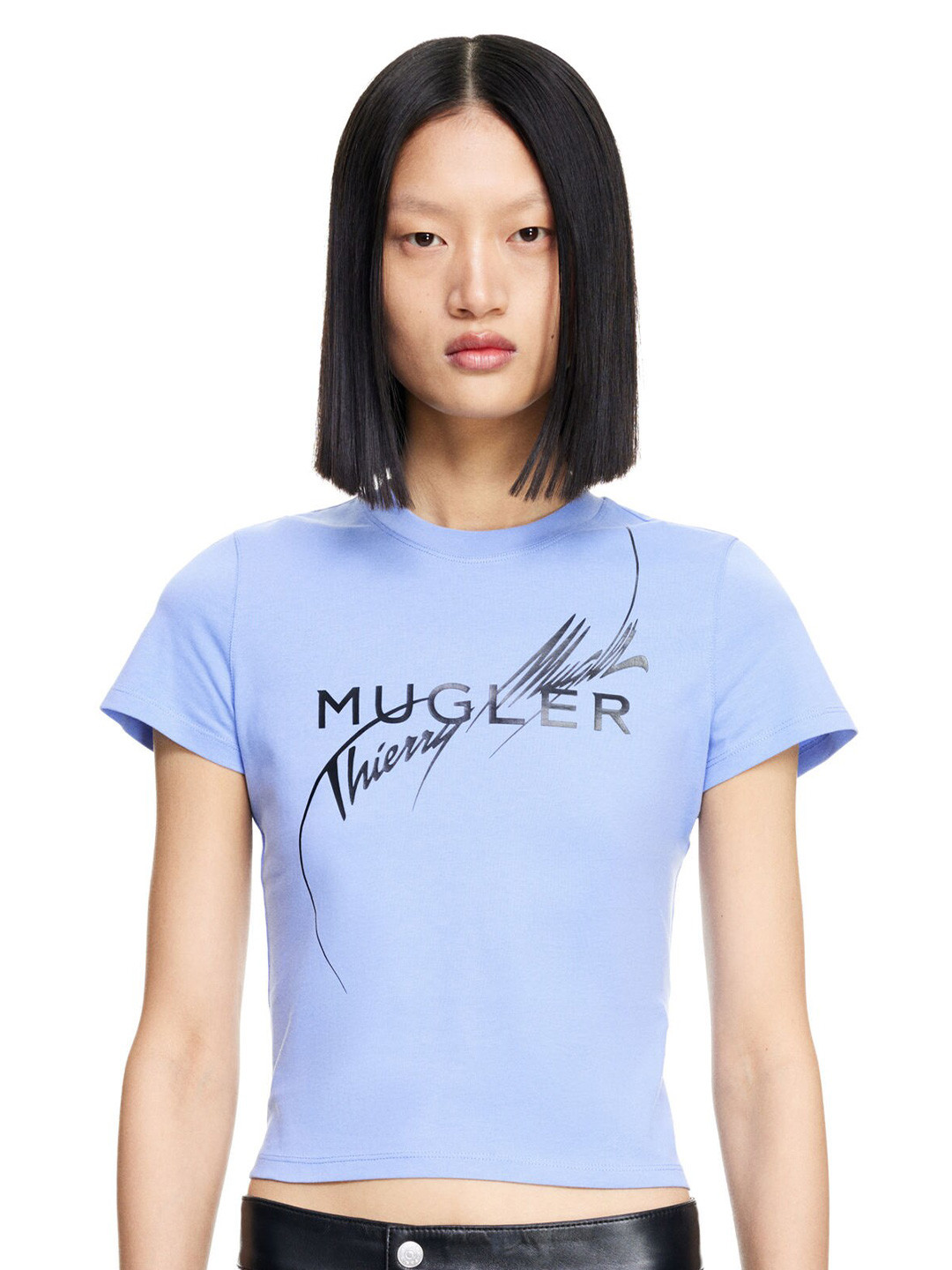 

H&M Printed Fitted Pure Cotton T-shirt, Blue