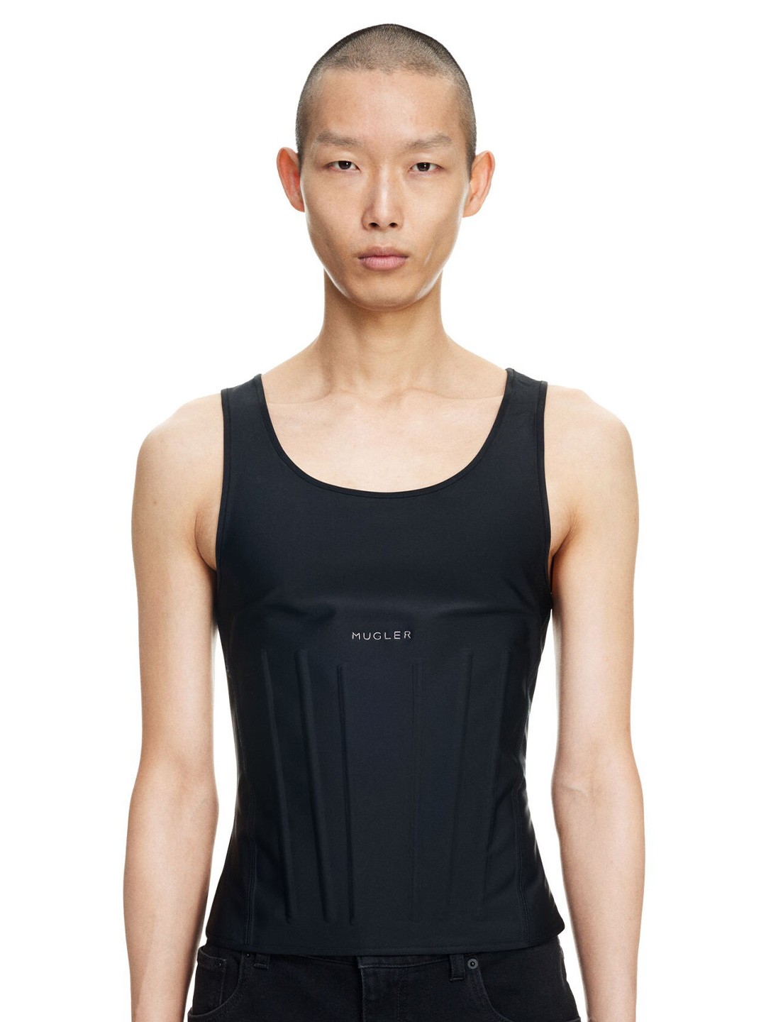 

H&M Corset-Waist Vest Top, Black