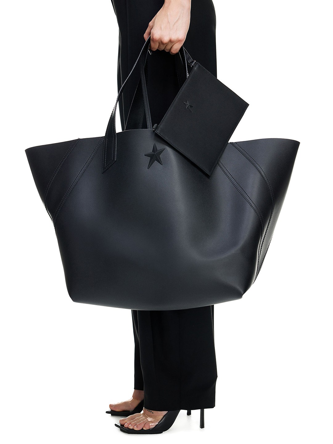 

H&M Oversized leather shopper, Black