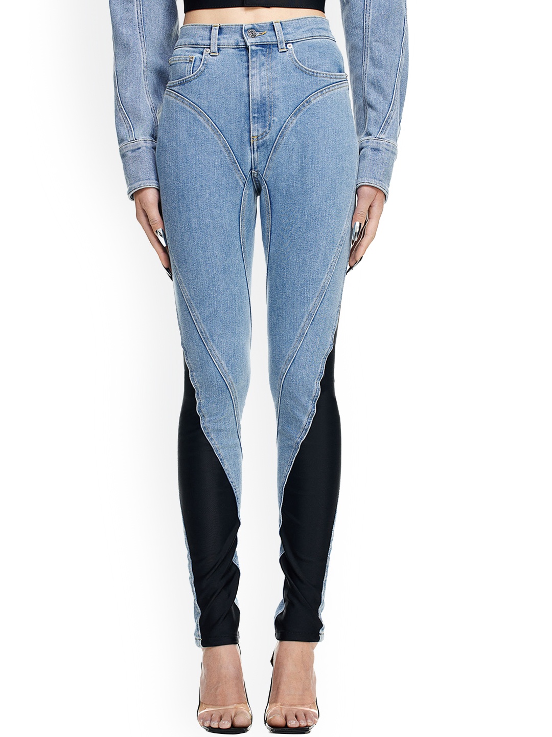 

H&M Spiral-Panel Jeans, Blue