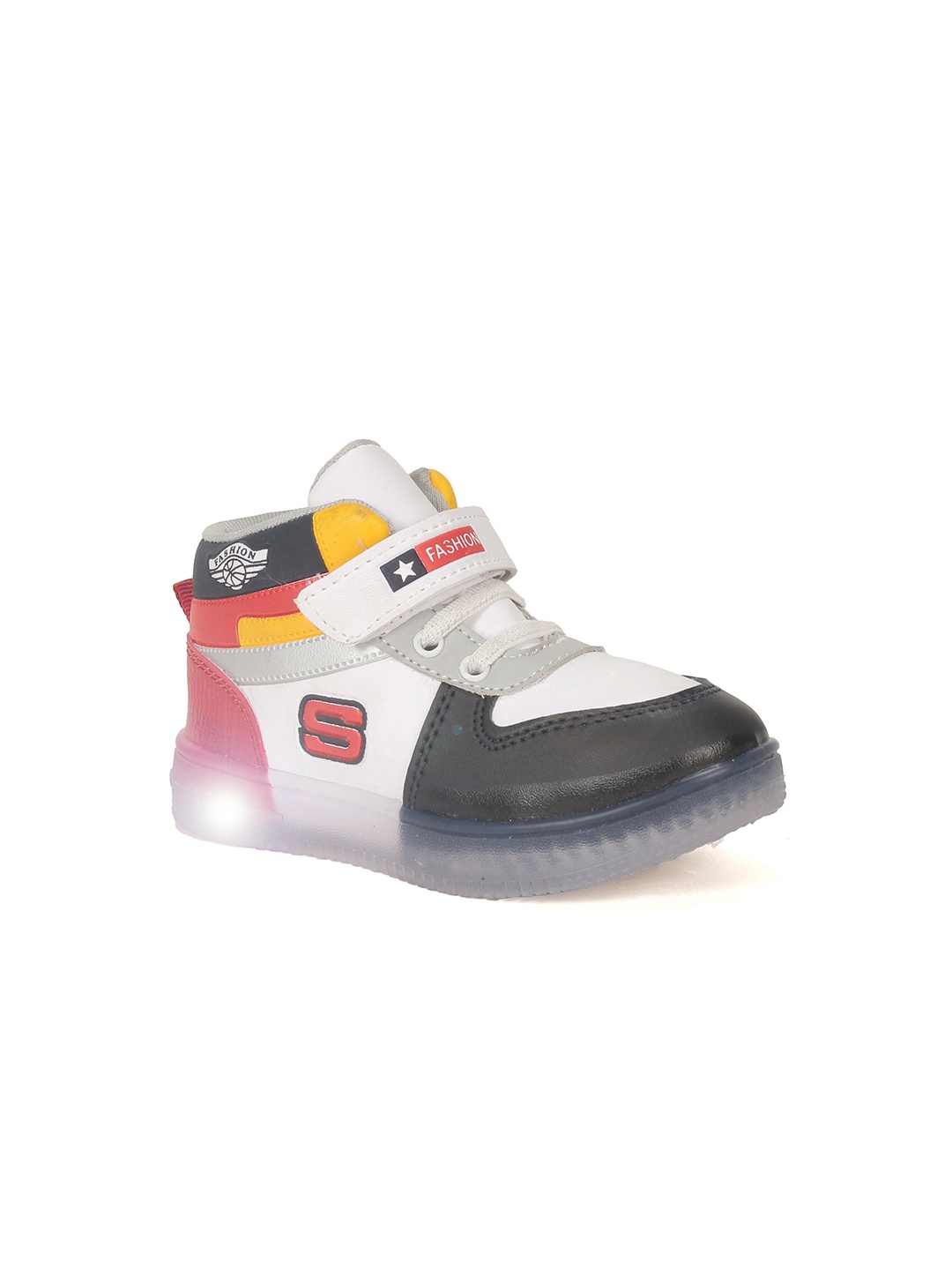 

Lil Lollipop Kids Colourblocked LED Sneakers, White