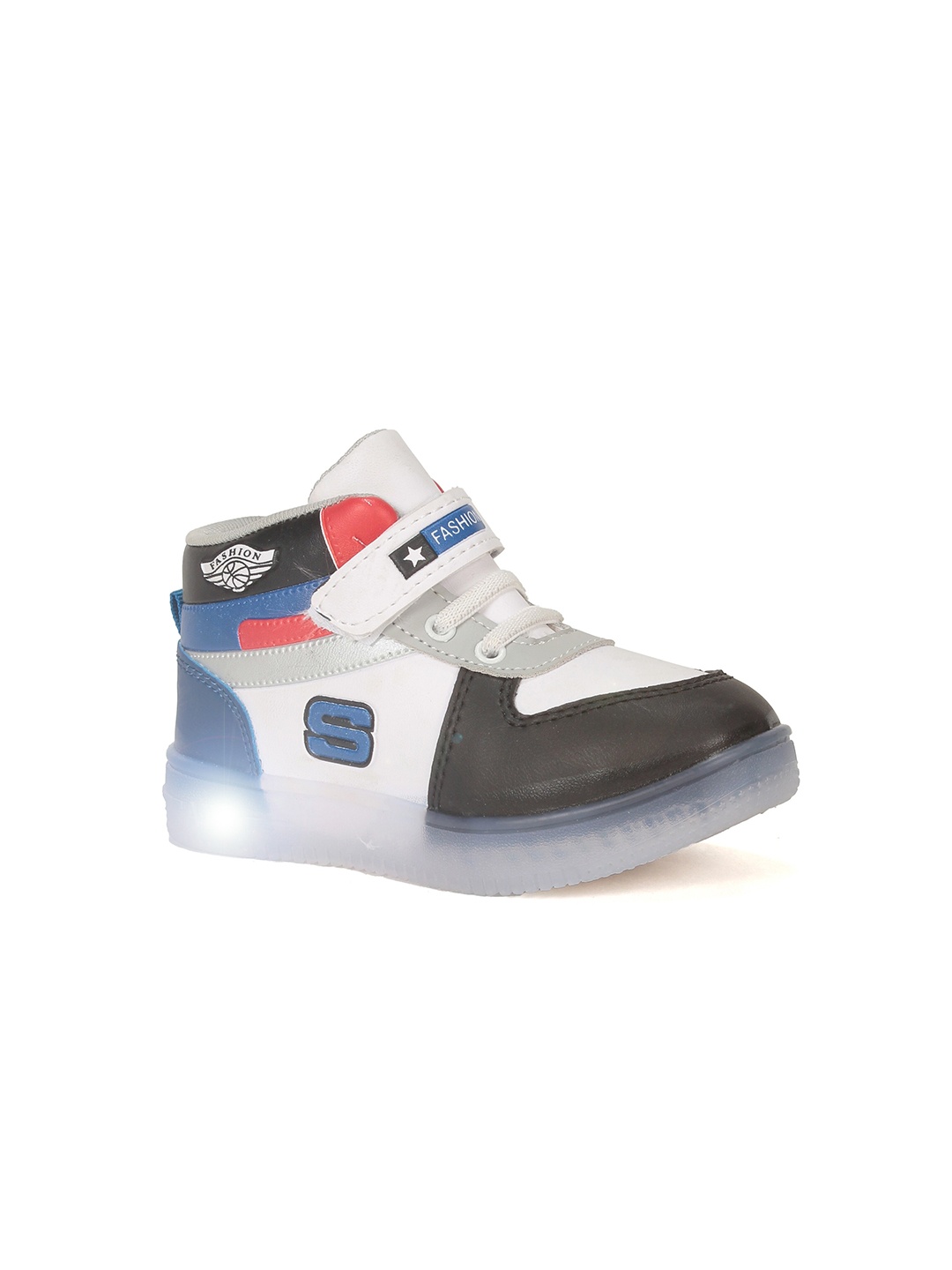

Lil Lollipop Kids Colourblocked LED Sneakers, White