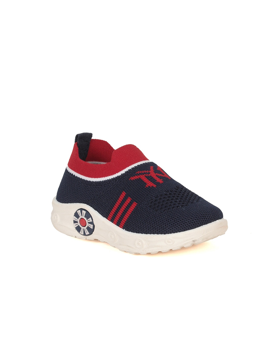 

Lil Lollipop Kids Woven Design Comfort Insole Musical Chu Chu Slip-on Sneakers, Navy blue