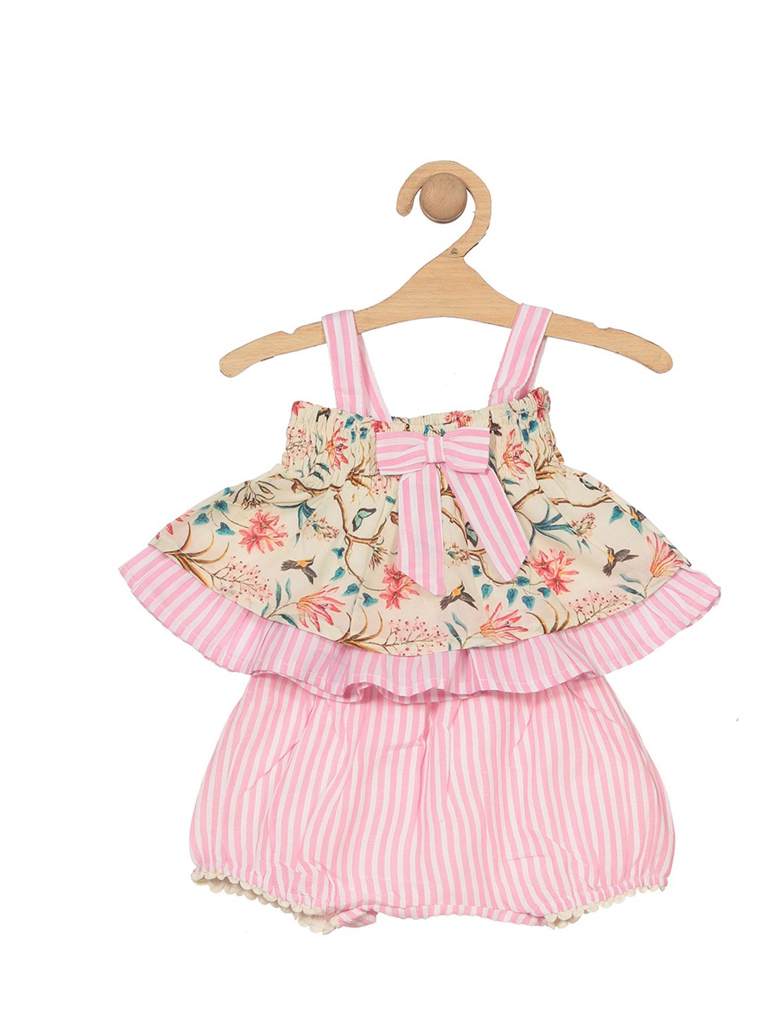 

Lil Lollipop Kids Girls Floral Printed Ruffles Top with Shorts, Pink