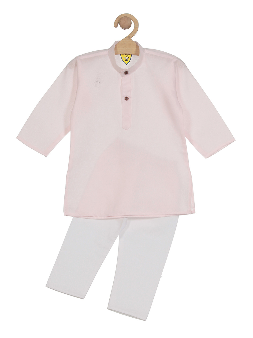 

Lil Lollipop Boys Band Collar Pure Cotton Kurta with Pyjamas, Pink
