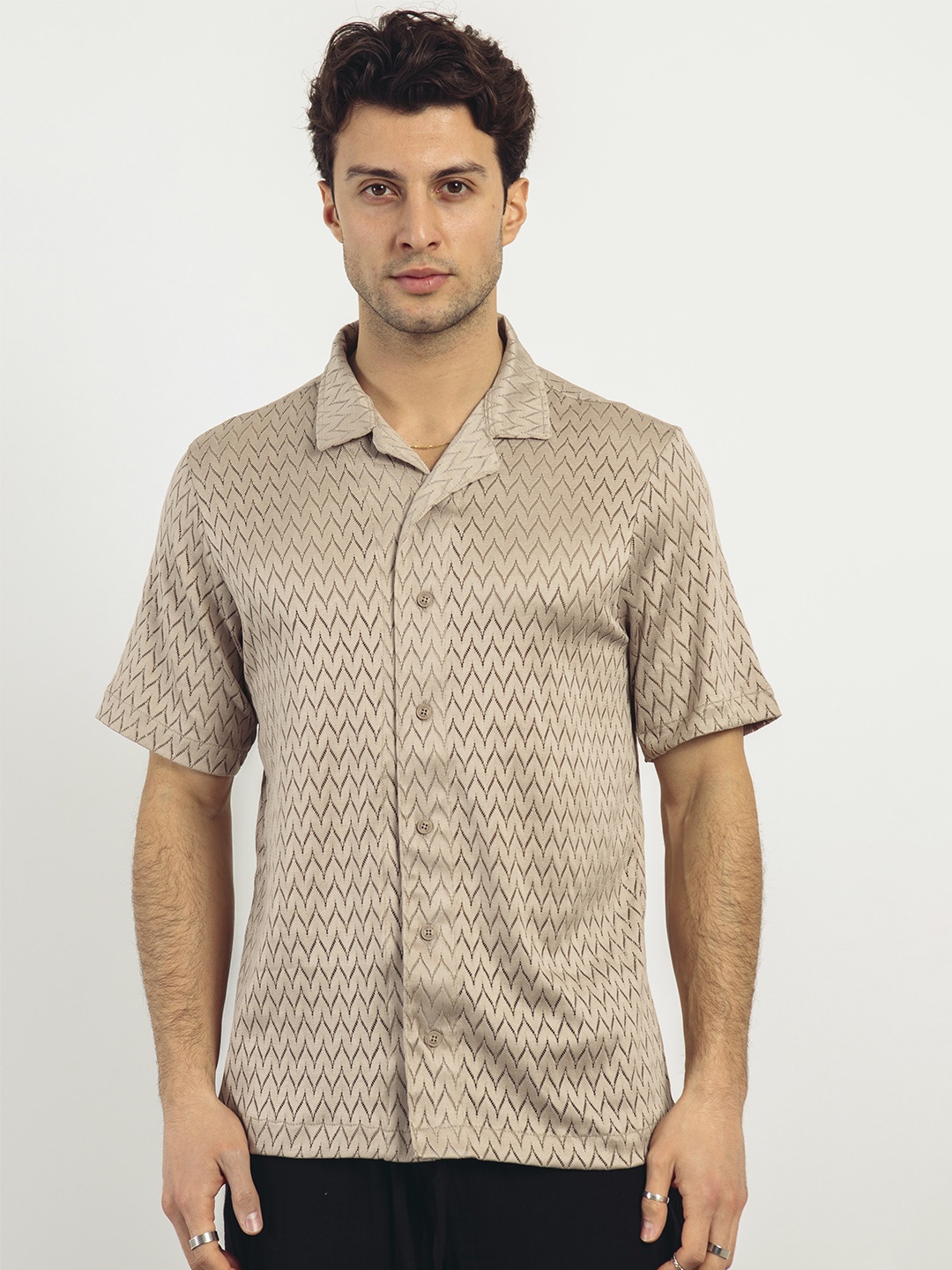 

catch Self Design Casual Shirt, Olive