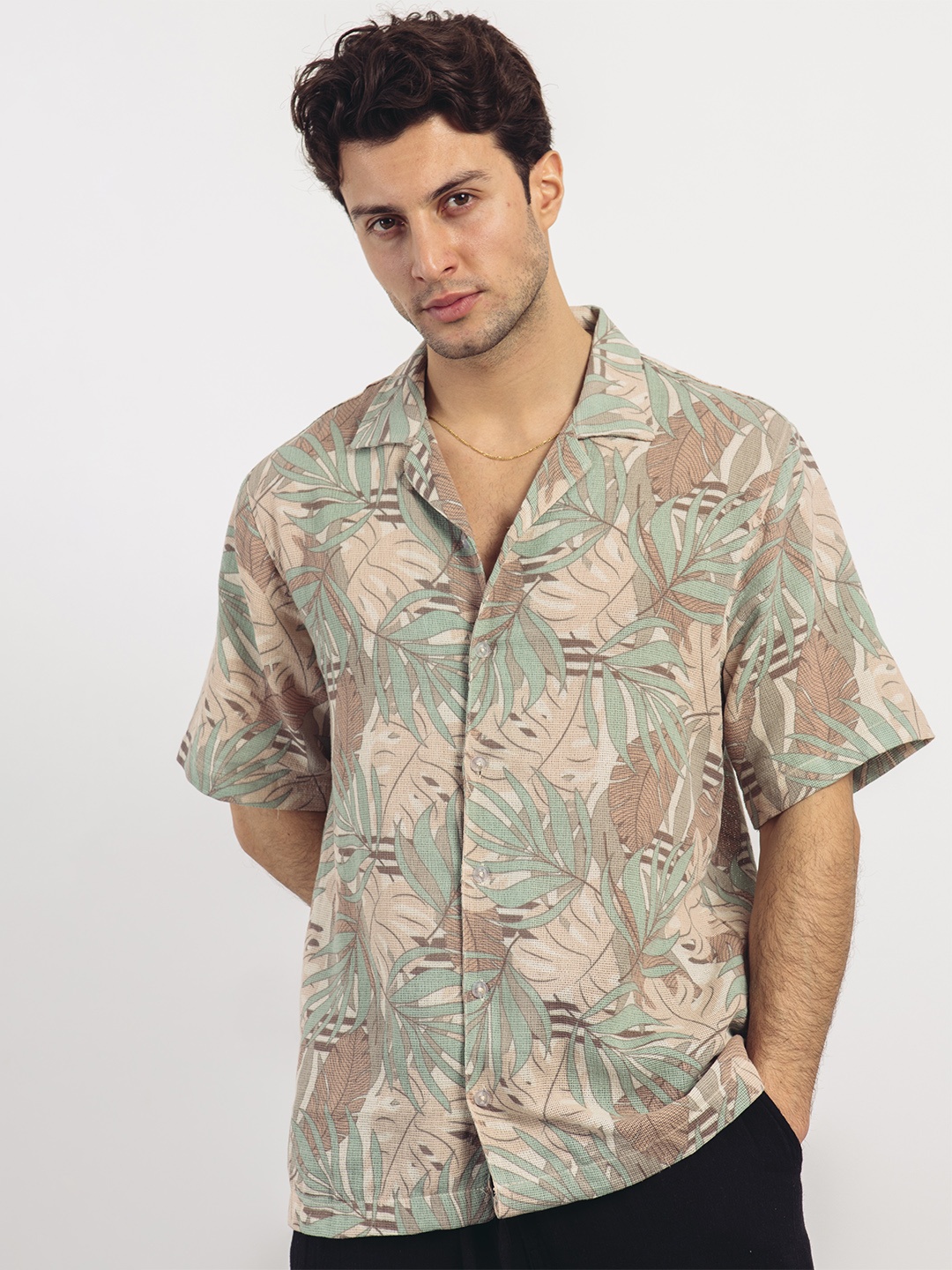 

catch Printed Casual Shirt, Green